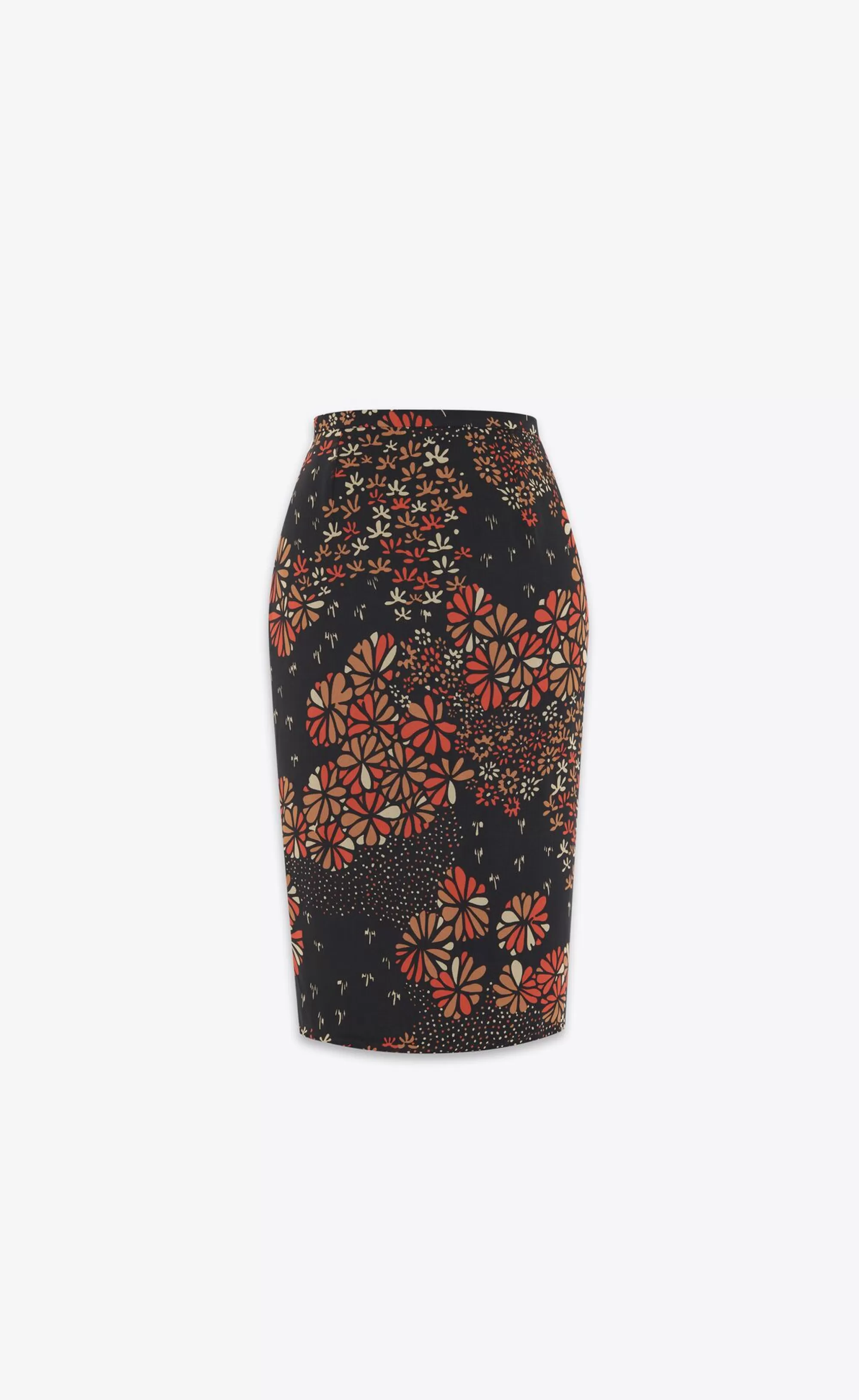 Women Saint Laurent SKIRTS^Pencil Skirt In 70's Floral Silk Muslin | | YSL.com