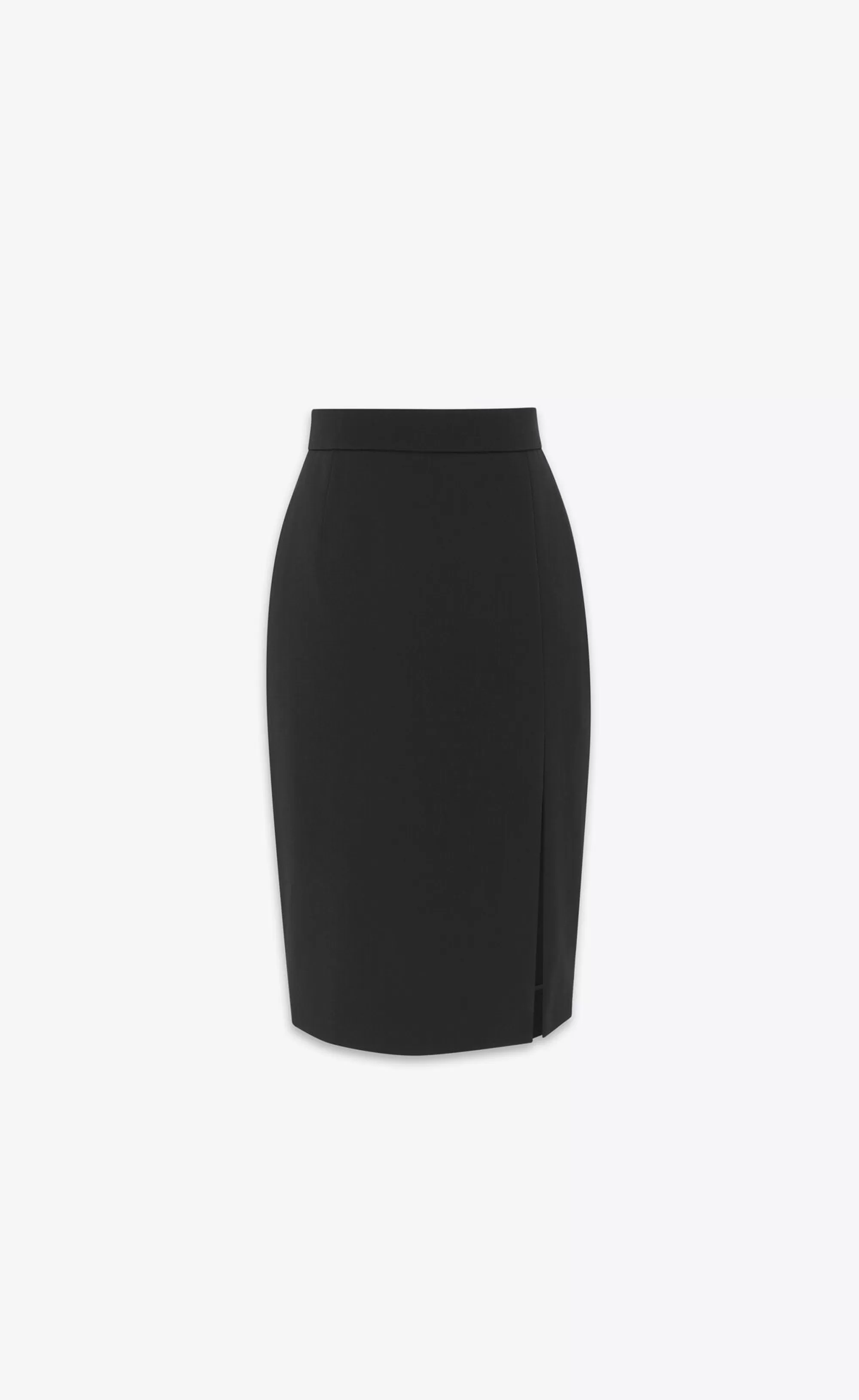 Women Saint Laurent SKIRTS^Pencil Skirt In Grain De Poudre | | YSL.com