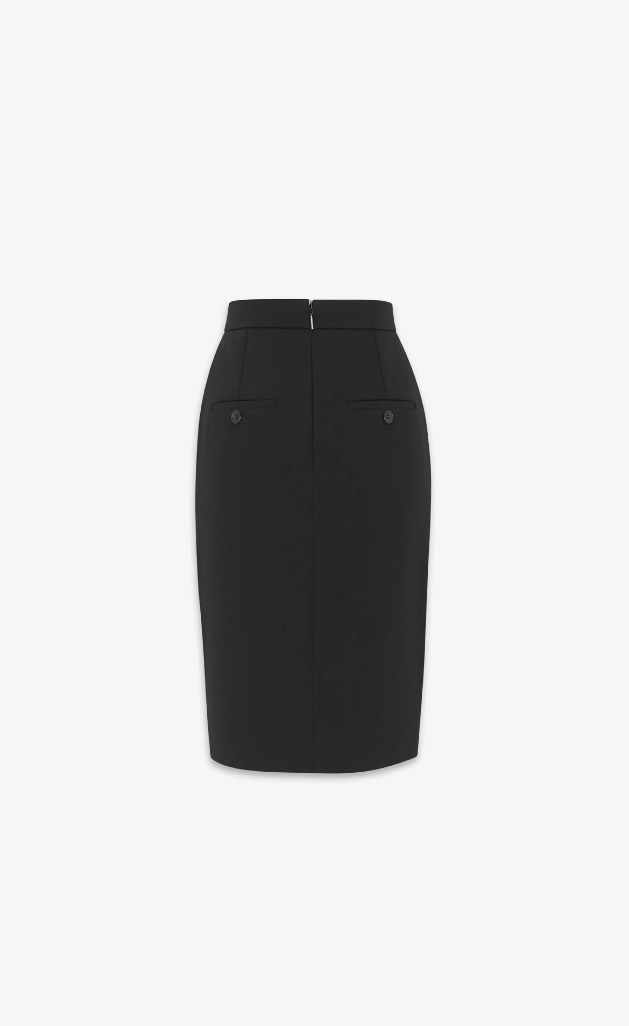 Women Saint Laurent SKIRTS^Pencil Skirt In Grain De Poudre | | YSL.com