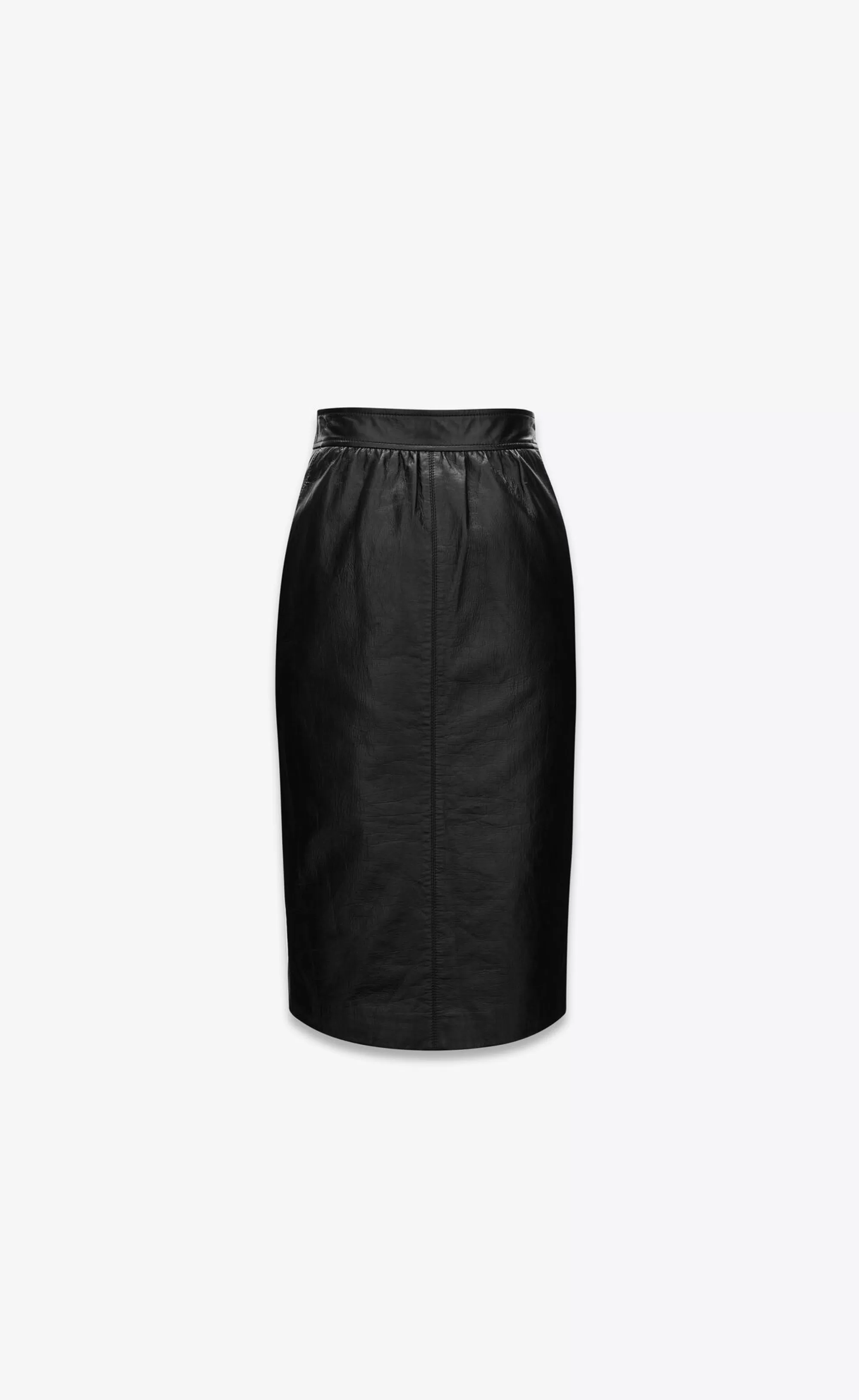 Women Saint Laurent Leather | SKIRTS^Pencil Skirt In Shiny Leather | | YSL.com