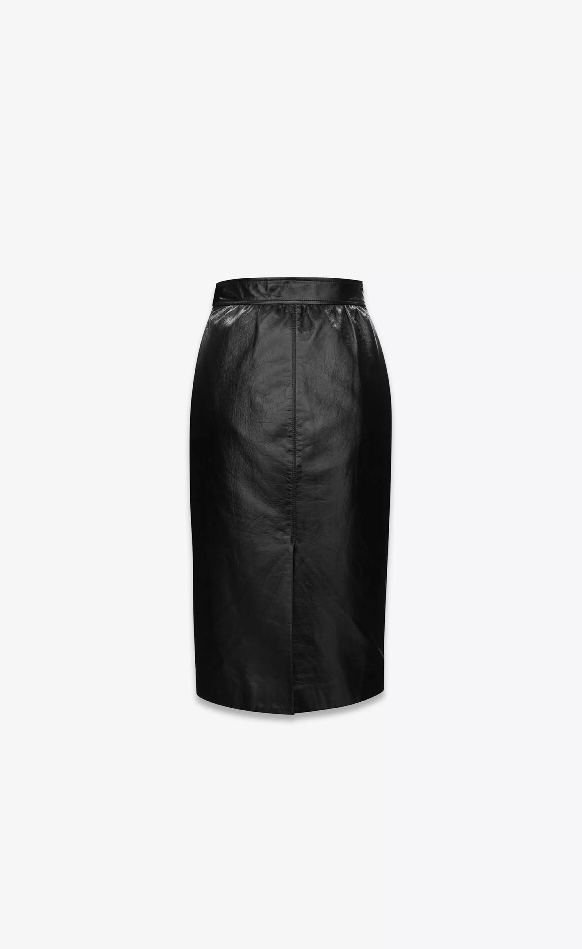 Women Saint Laurent Leather | SKIRTS^Pencil Skirt In Shiny Leather | | YSL.com