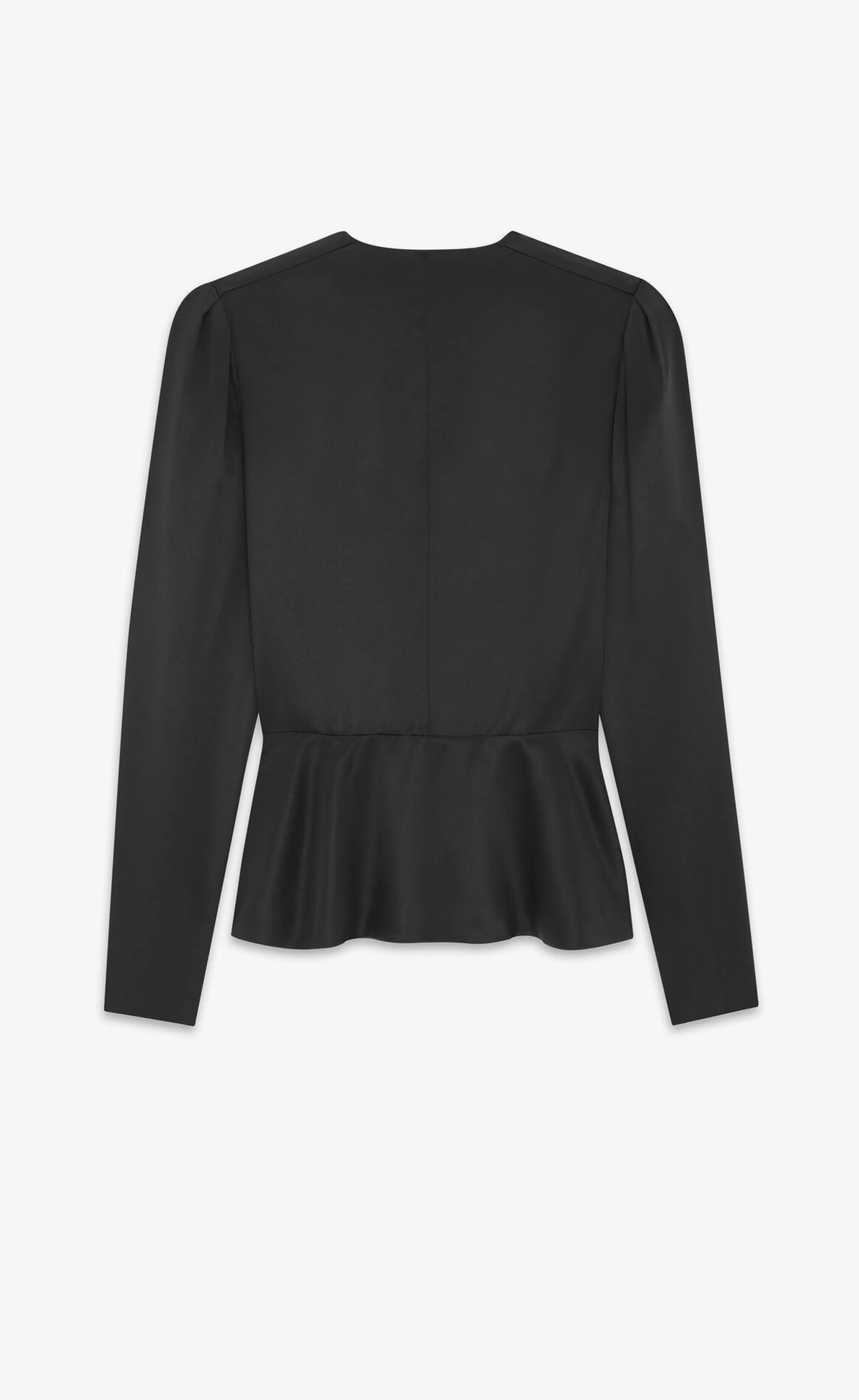 Women Saint Laurent SHIRTS AND TOPS^Peplum Blouse In Silk Satin Crepe | | YSL.com