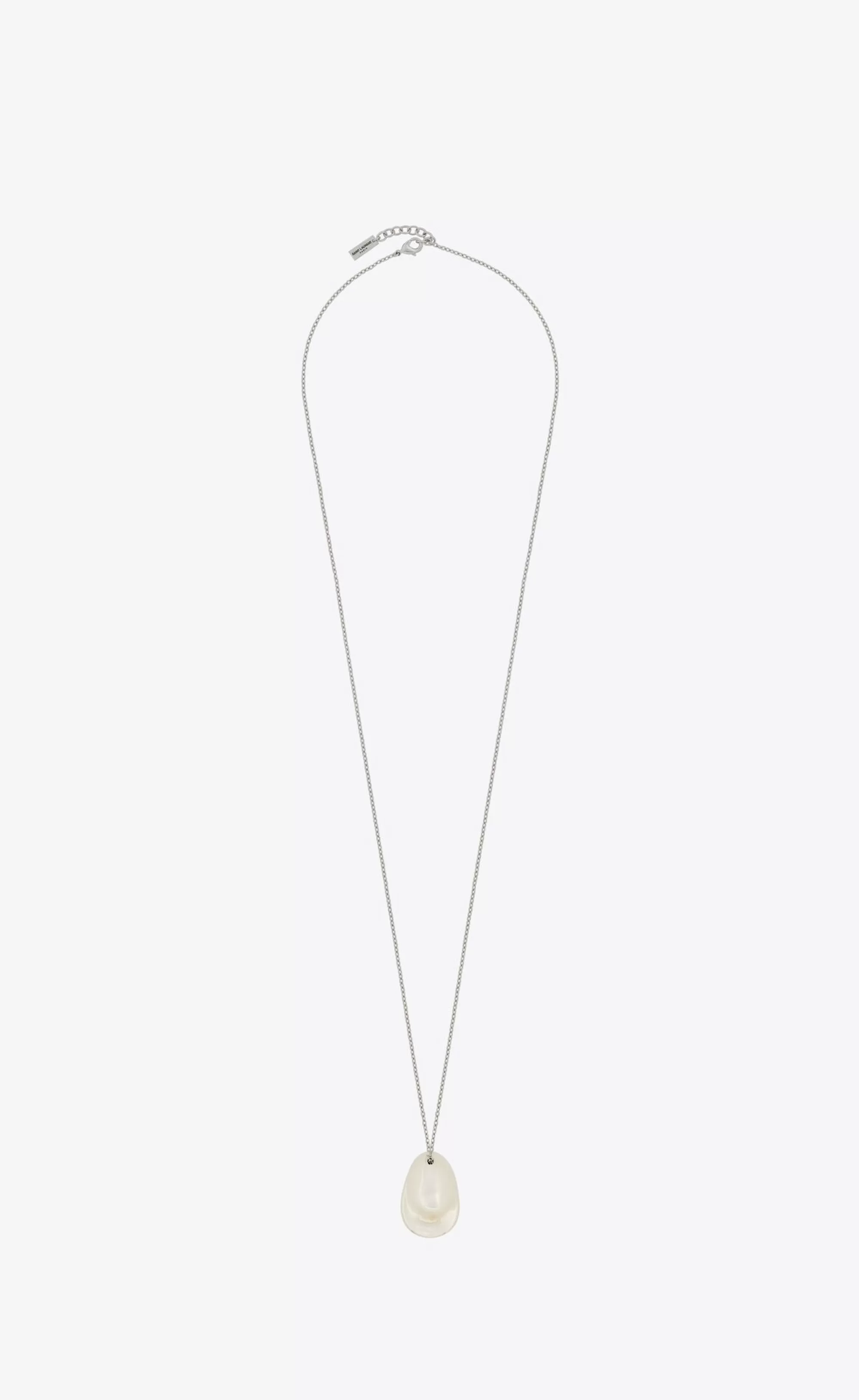 Saint Laurent NECKLACES^Pinched Drop Long Pendant Necklace In Metal | | YSL.com