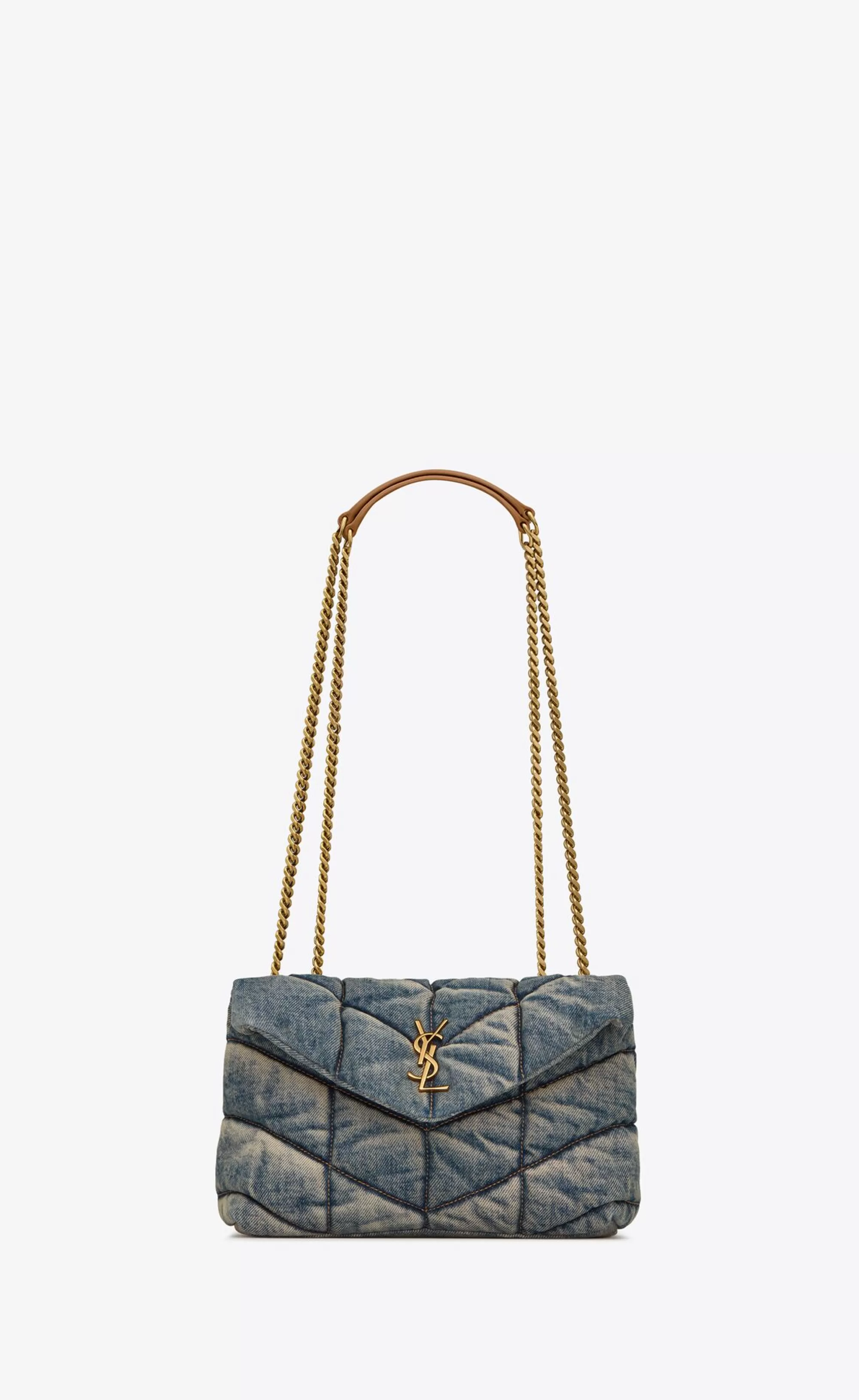 Women Saint Laurent MINI BAGS | PUFFER^PUFFER TOY IN DENIM | | YSL.com