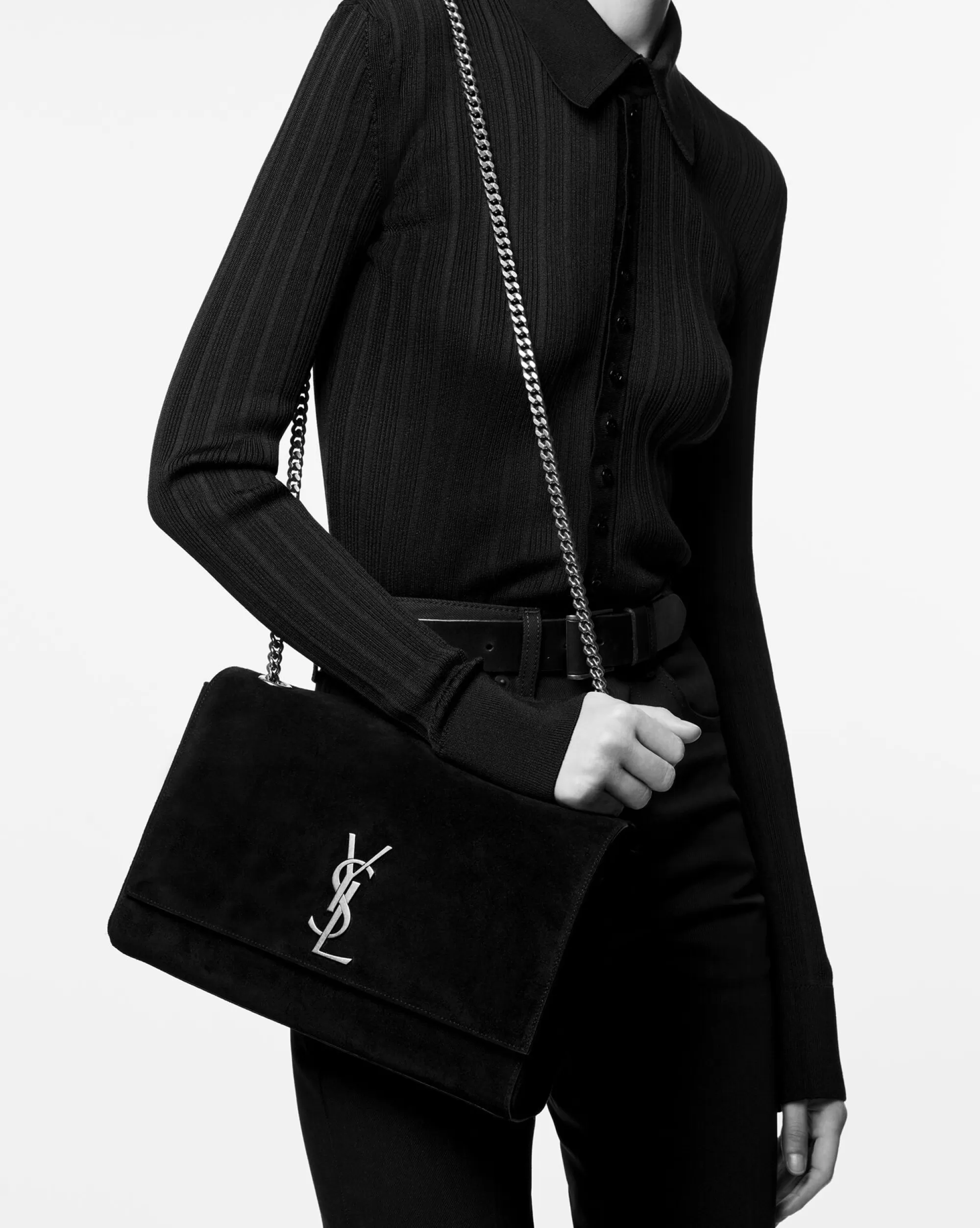 Women Saint Laurent SHOULDER BAGS | KATE^REVERSIBLE MEDIUM KATE IN SUEDE | | YSL.com