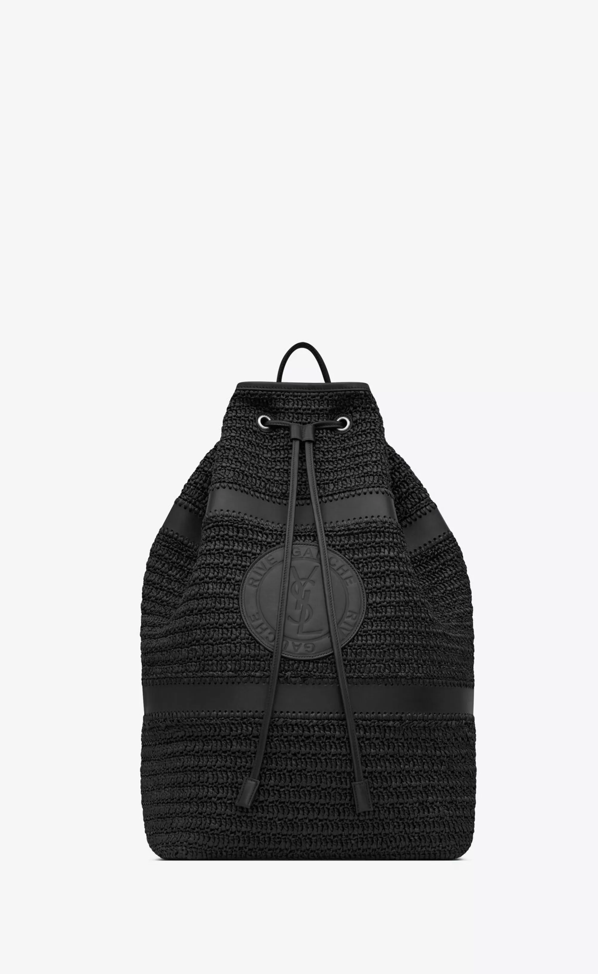 Saint Laurent BACKPACKS^RIVE GAUCHE SLING BAG IN RAFFIA | | YSL.com