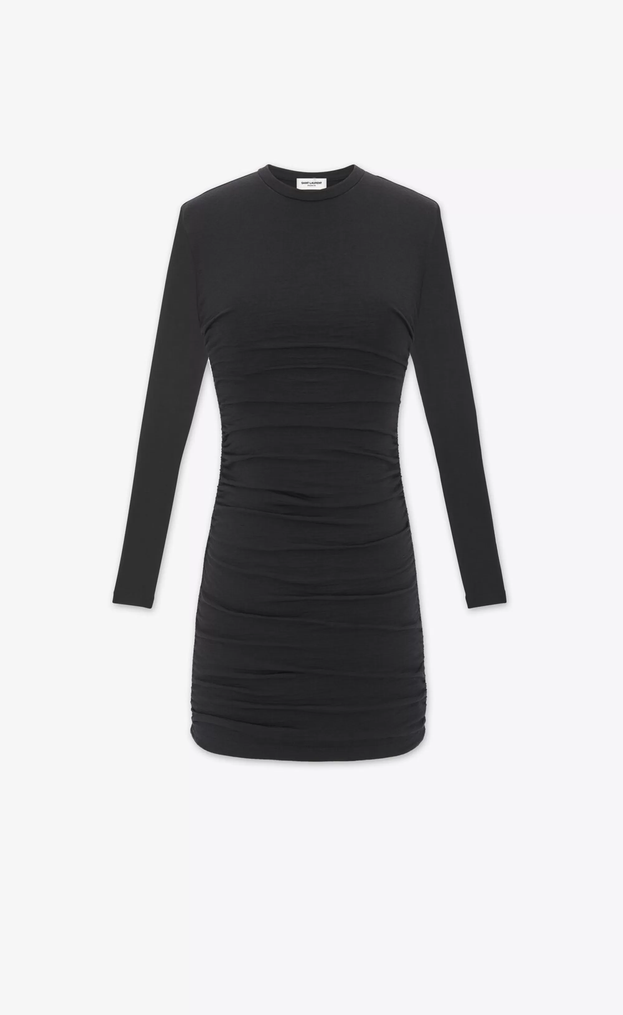 Women Saint Laurent DRESSES^Ruched Dress In Wool Jersey | | YSL.com