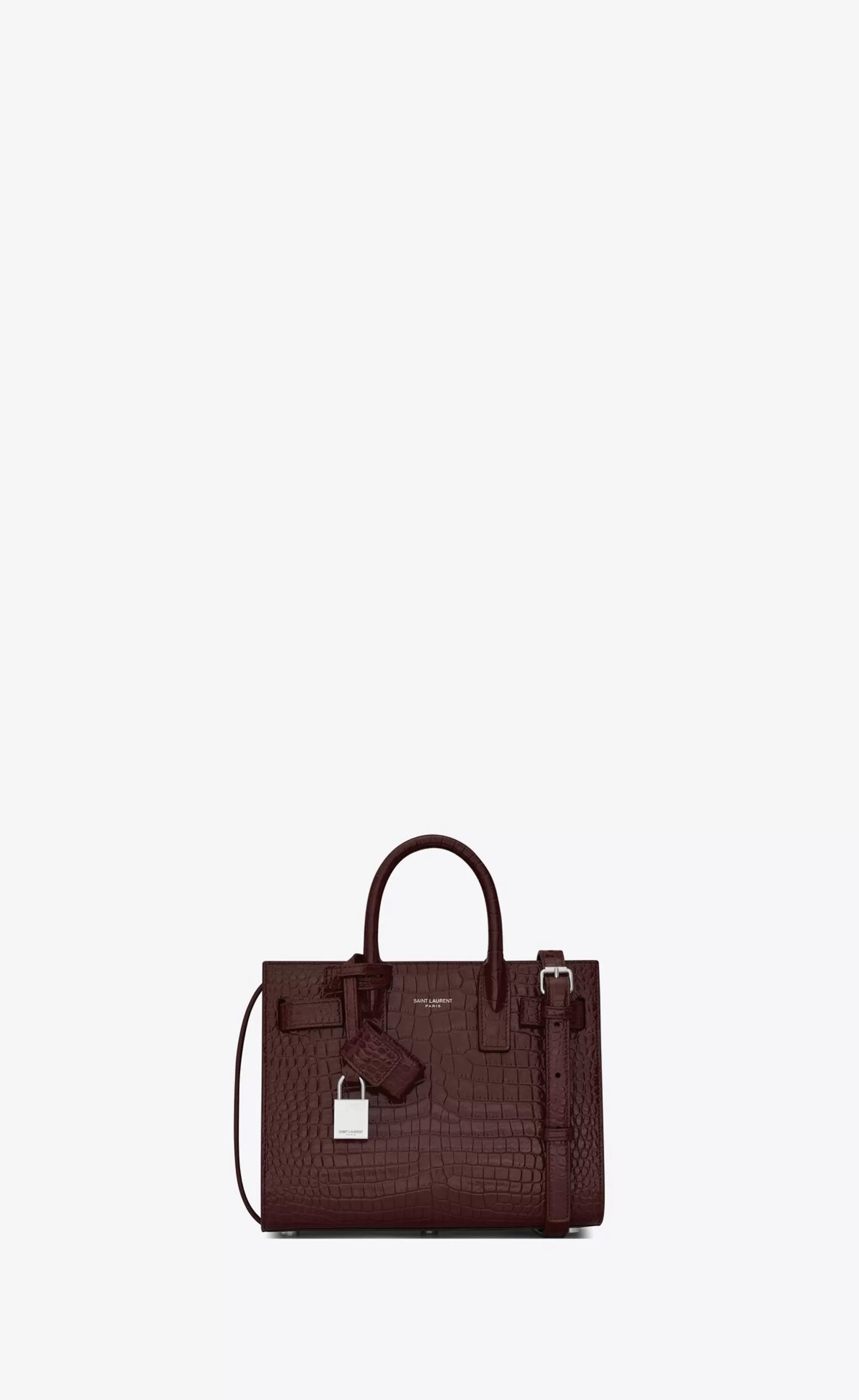 Women Saint Laurent TOP HANDLES | SAC DE JOUR^SAC DE JOUR NANO IN CROCODILE EMBOSSED LEATHER | | YSL.com