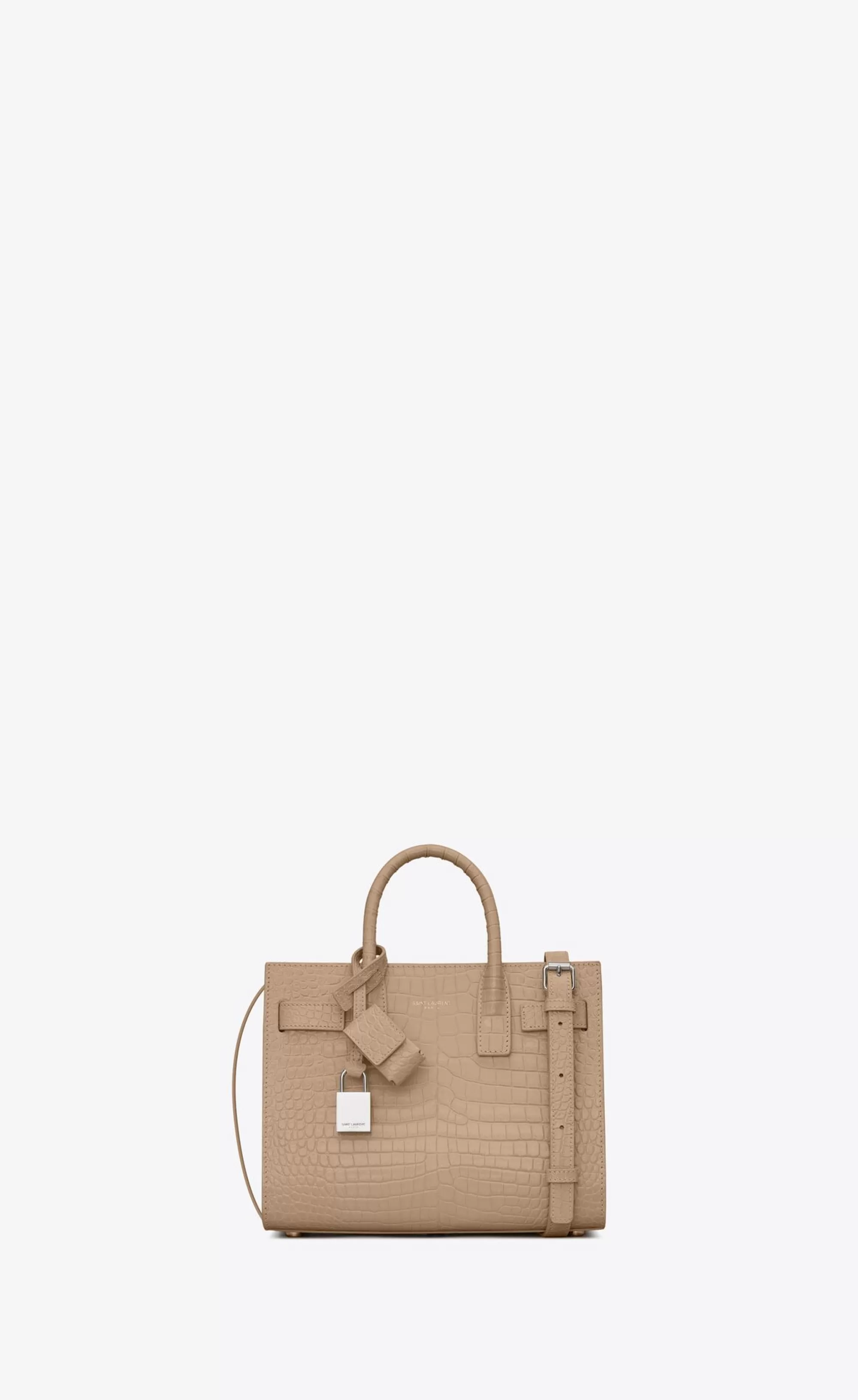Women Saint Laurent SAC DE JOUR | TOP HANDLES^SAC DE JOUR NANO IN CROCODILE EMBOSSED LEATHER | | YSL.com