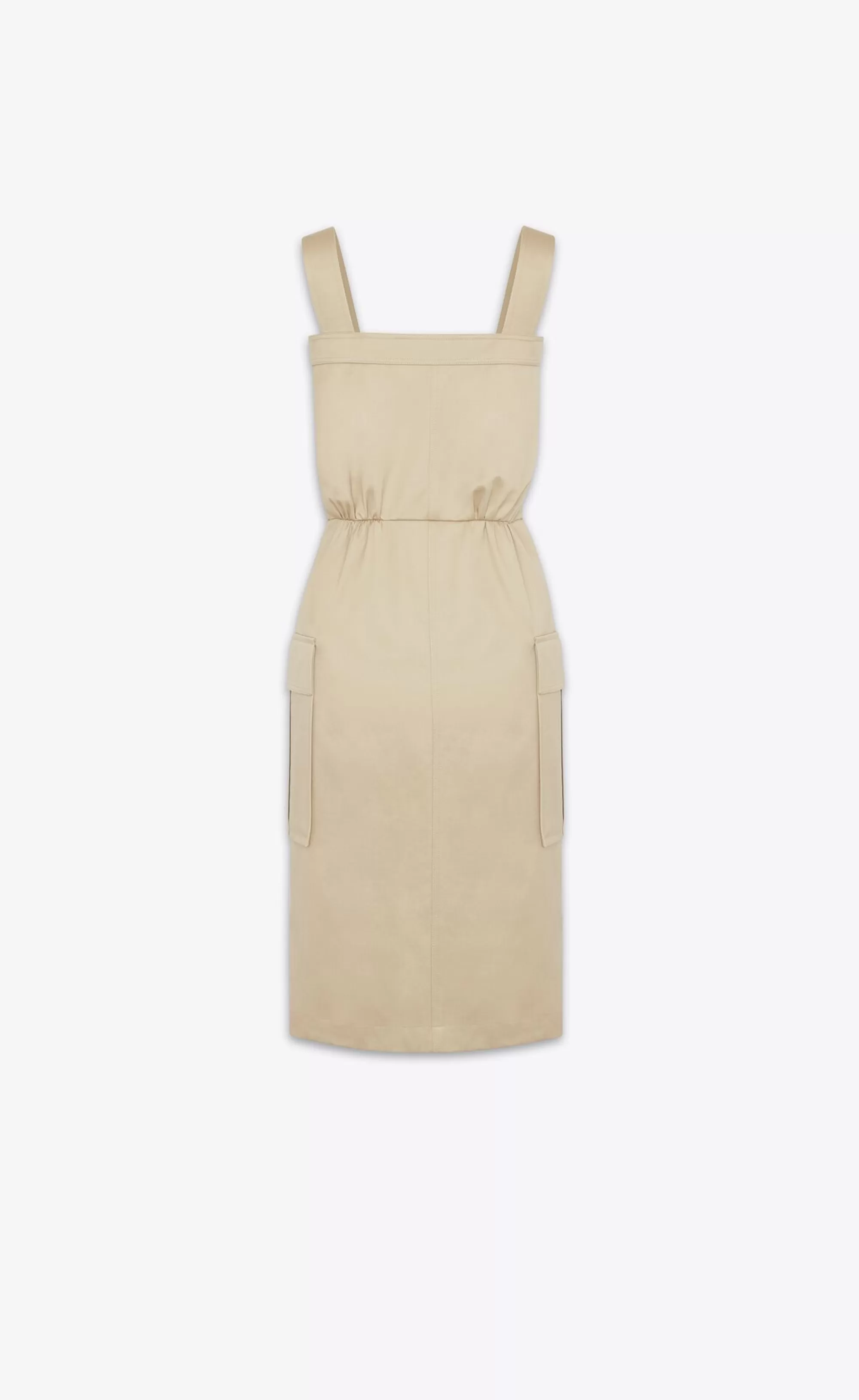 Women Saint Laurent DRESSES^SAHARIENNE Dress In Cotton Gabardine | | YSL.com