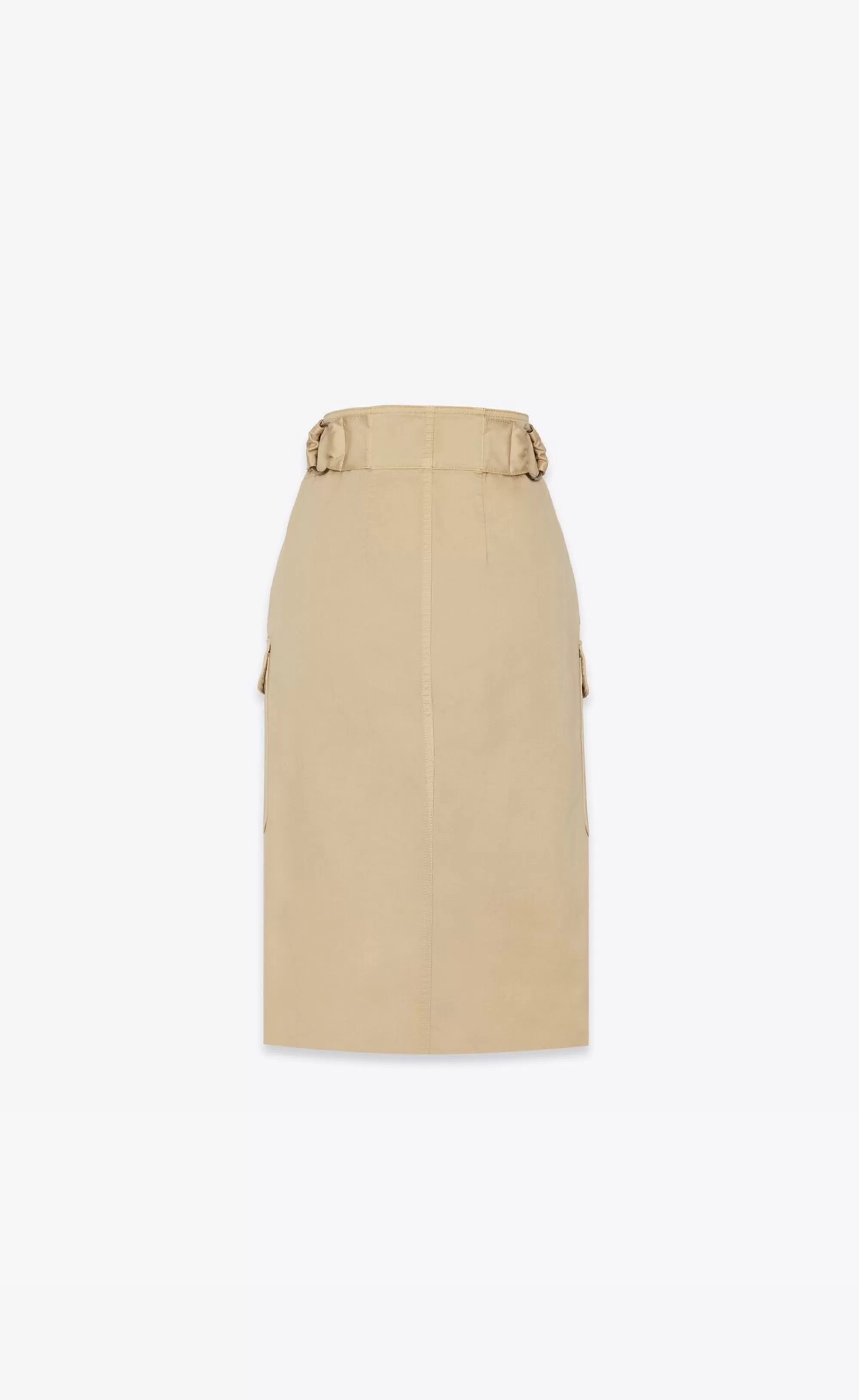 Women Saint Laurent SKIRTS^SAHARIENNE Skirt In Cotton | | YSL.com