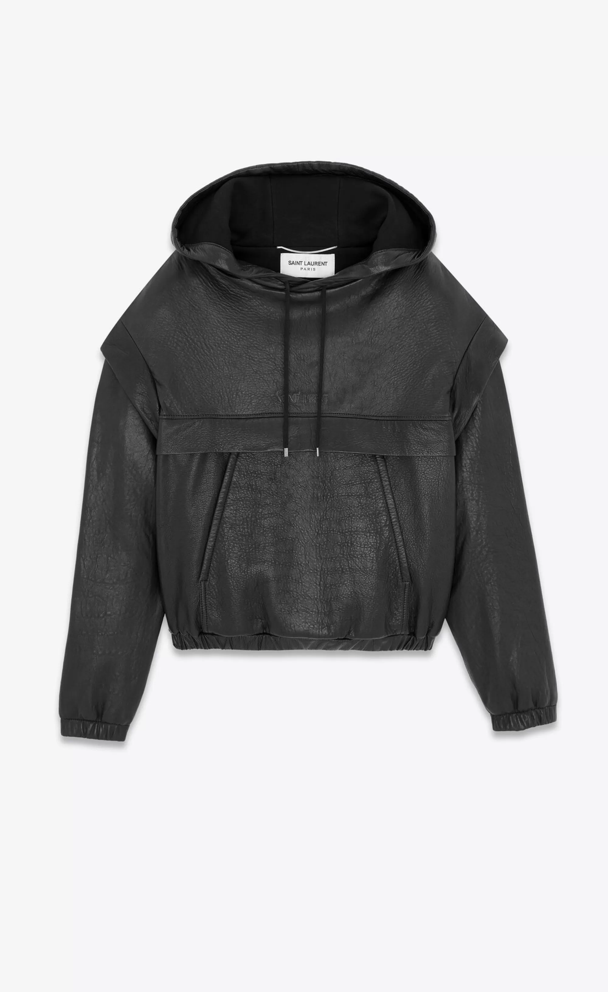 Saint Laurent ALL READY TO WEAR | LEATHER^ Hoodie In Grained Lambskin | | YSL.com