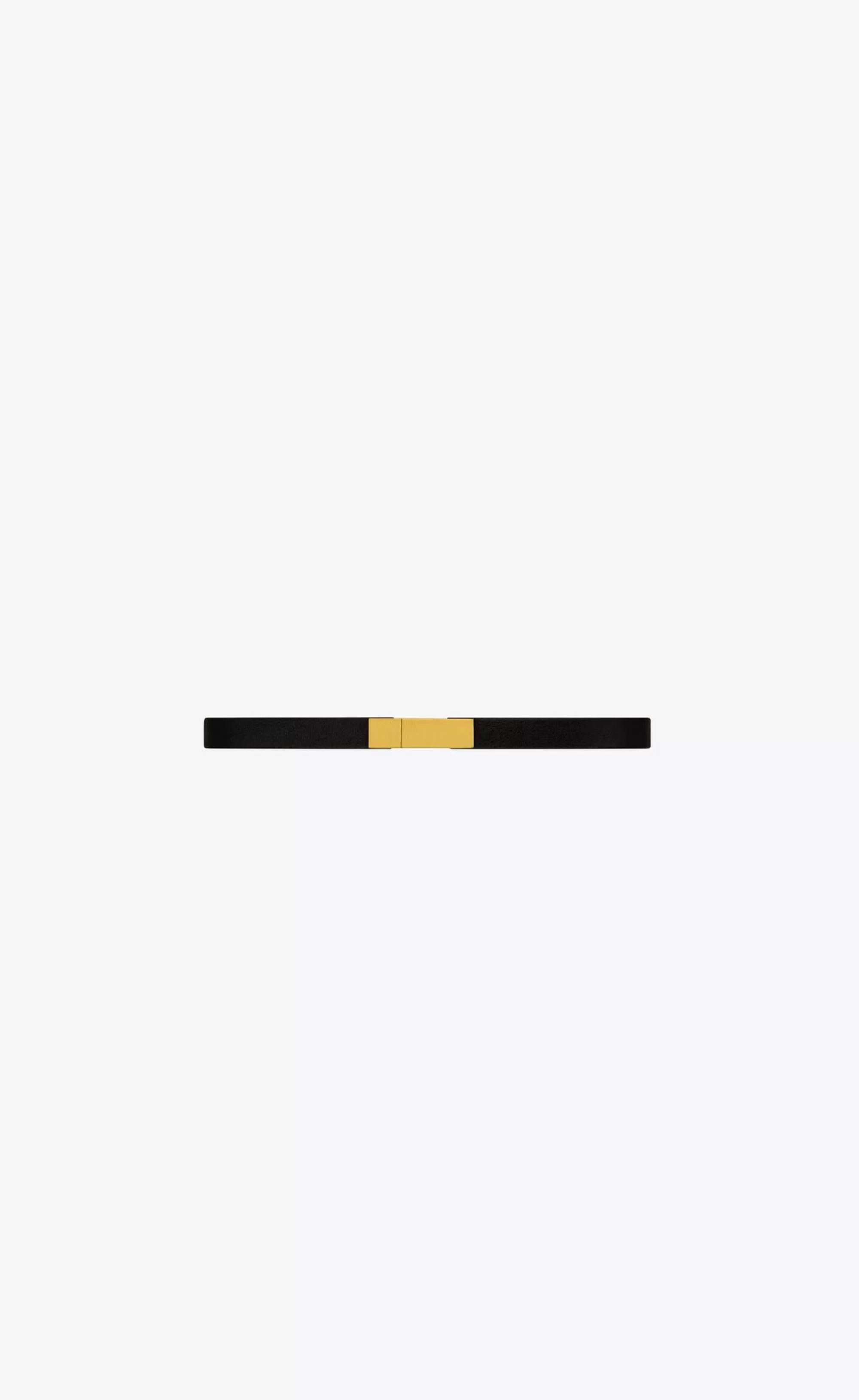 Women Saint Laurent Leather bracelets | Leather bracelets^ ID Plaque Bracelet In Smooth Leather And Metal | | YSL.com