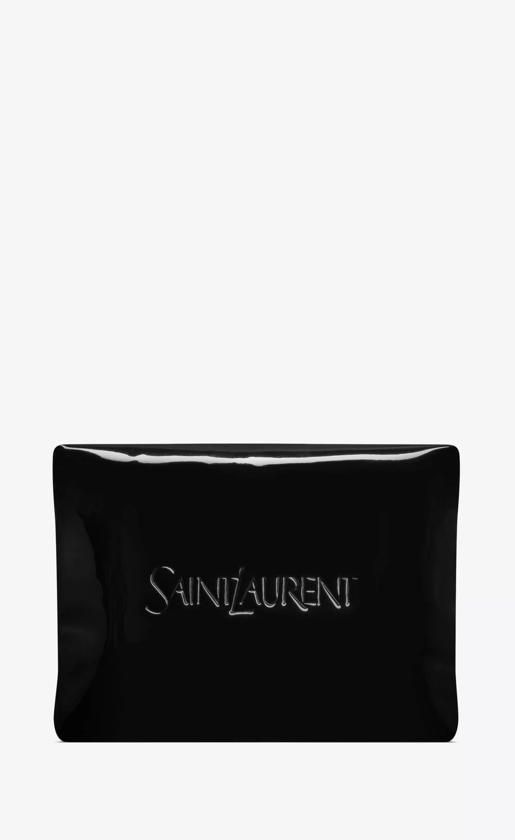 Saint Laurent POUCHES^ Large Puffy Pouch In Patent Canvas | | YSL.com