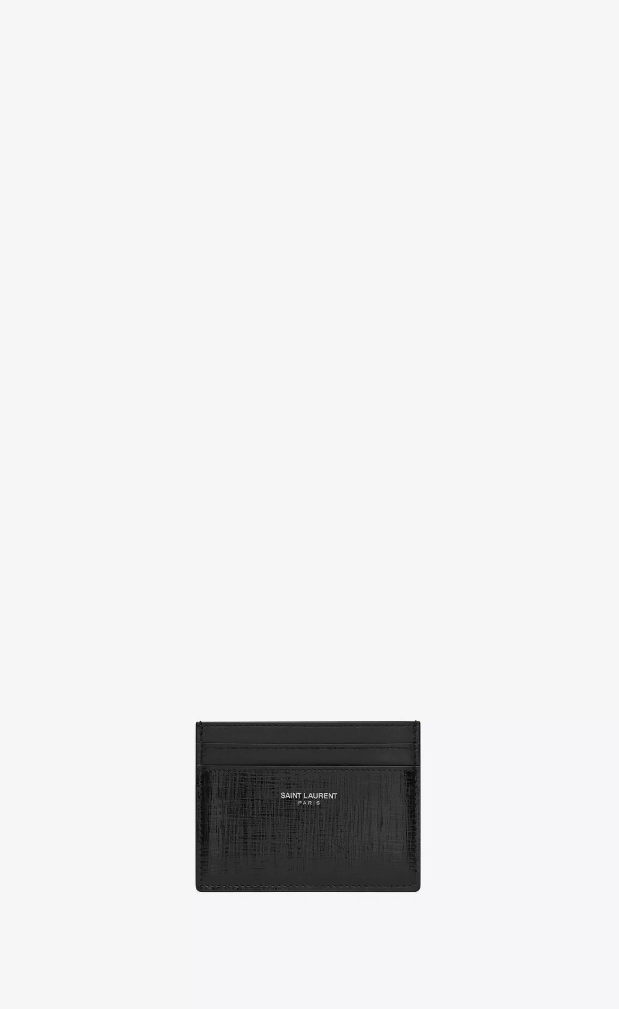 Saint Laurent CARD CASES^ PARIS Card Case In Grid Leather | | YSL.com