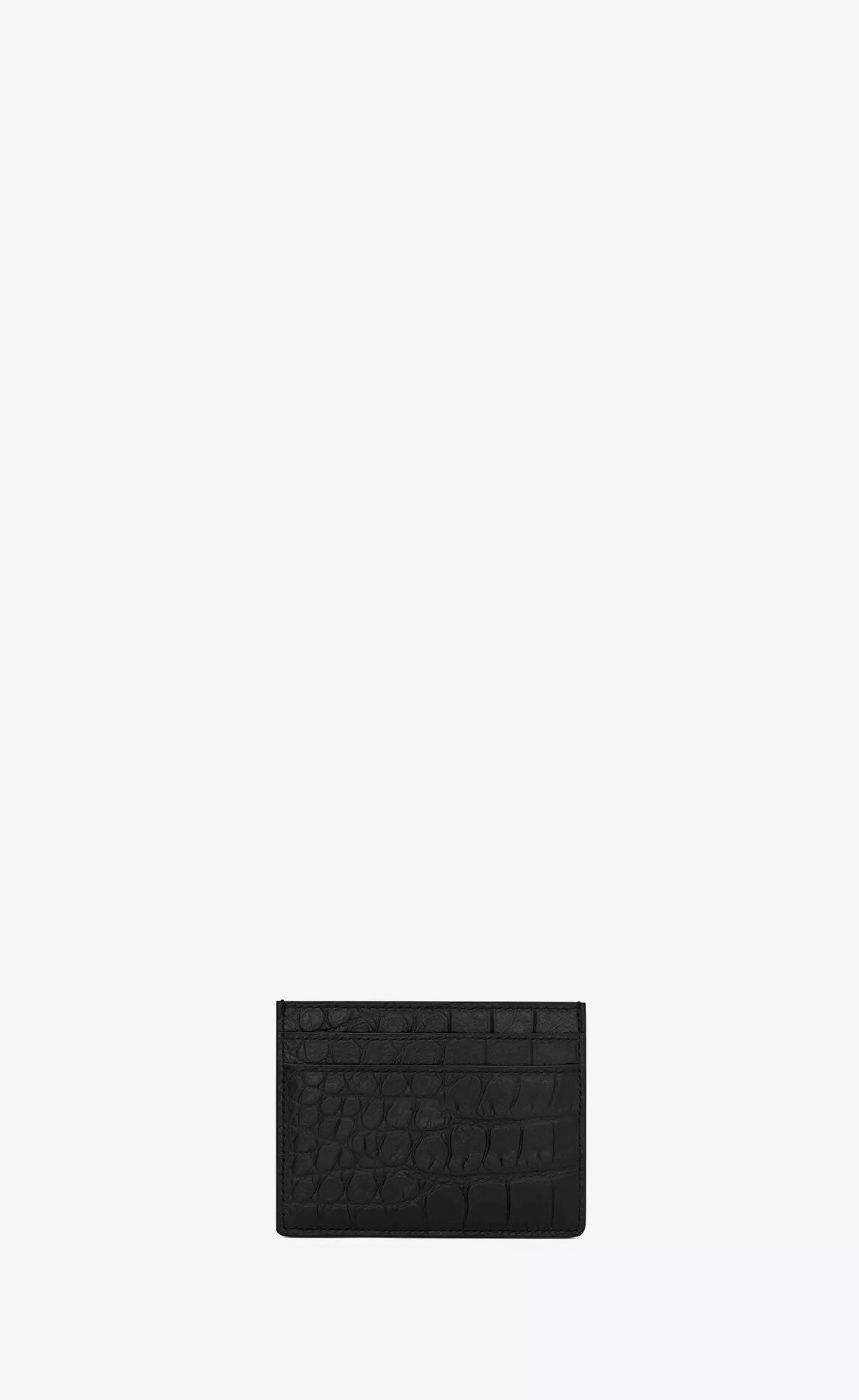 Saint Laurent CARD CASES^ Paris Credit Card Case In CROCODILE-EMBOSSED Leather | | YSL.com