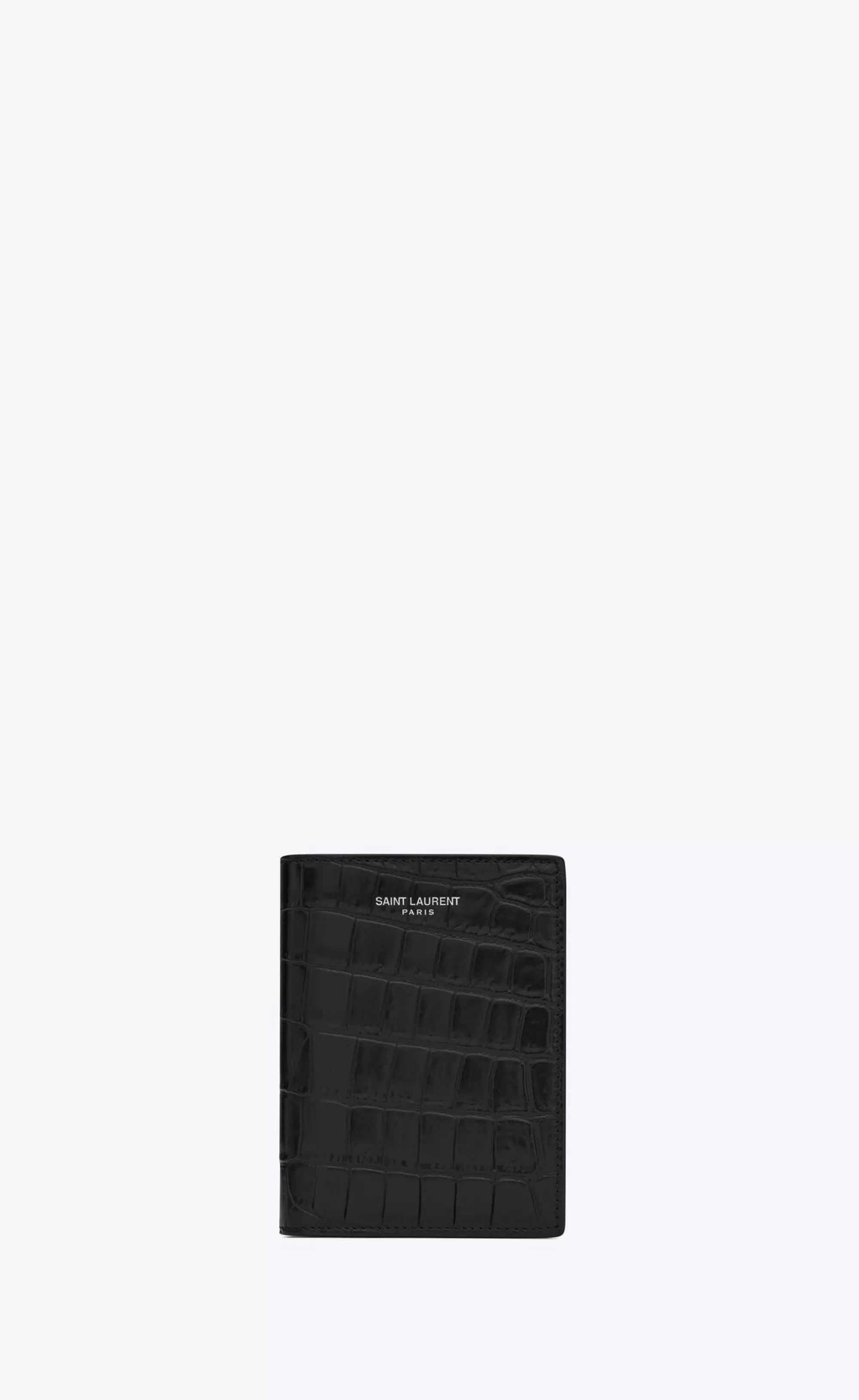 Saint Laurent CARD CASES^ Paris Credit Card Wallet In Matte Crocodile-embossed Leather | | YSL.com