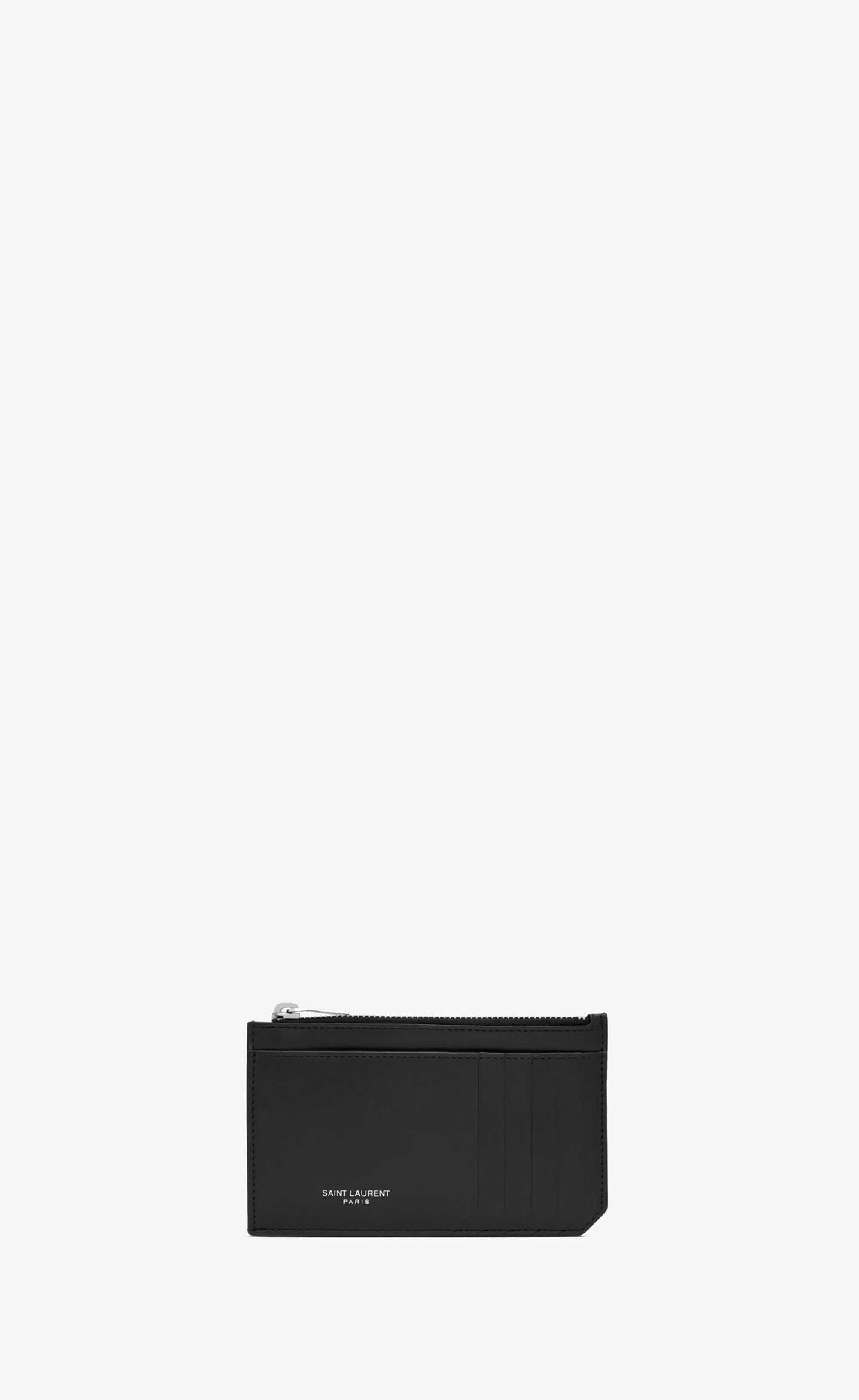 Saint Laurent CARD CASES^ Paris FRAGMENTS Large Zip Card Case In Smooth Leather | | YSL.com