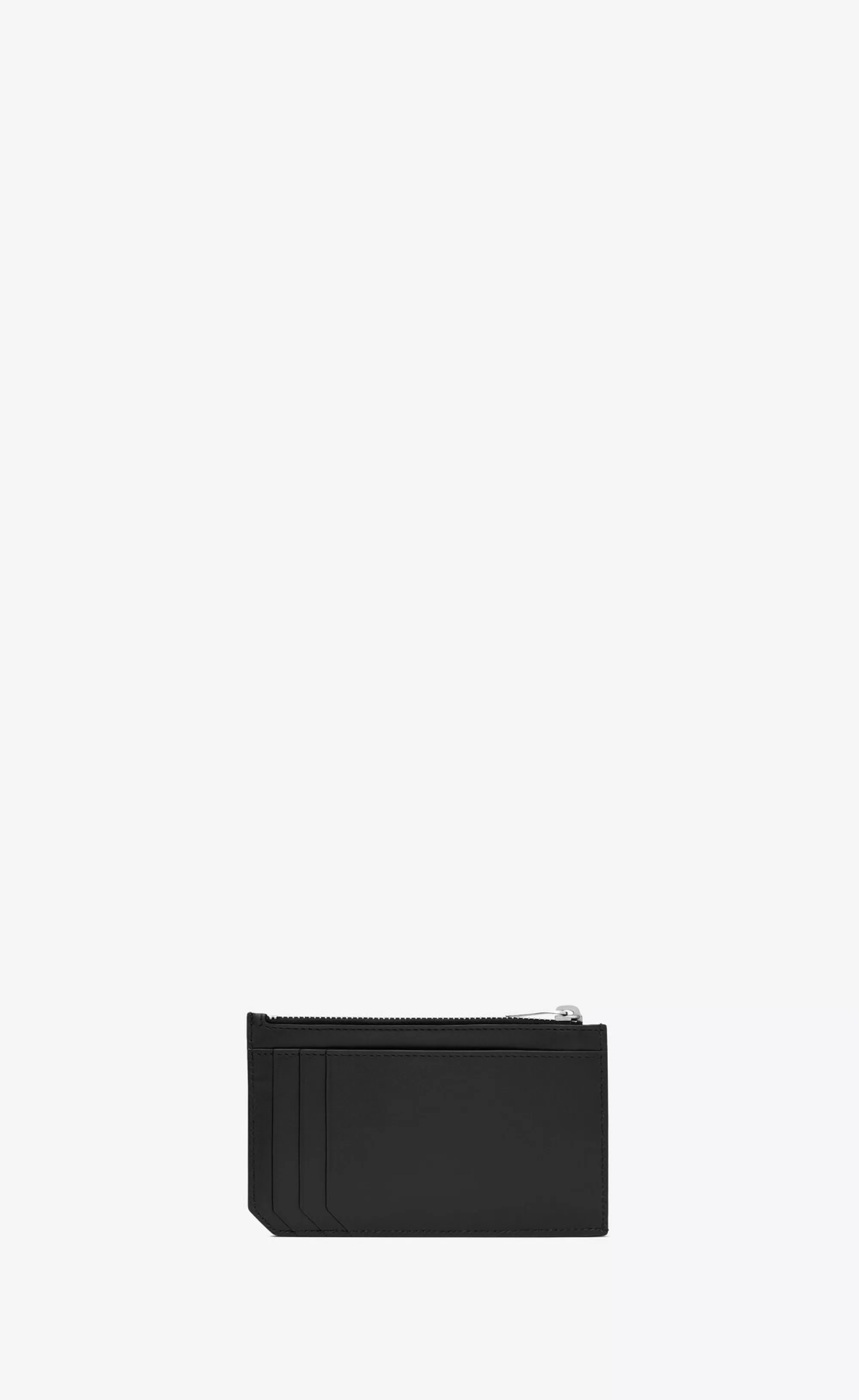 Saint Laurent CARD CASES^ Paris FRAGMENTS Large Zip Card Case In Smooth Leather | | YSL.com