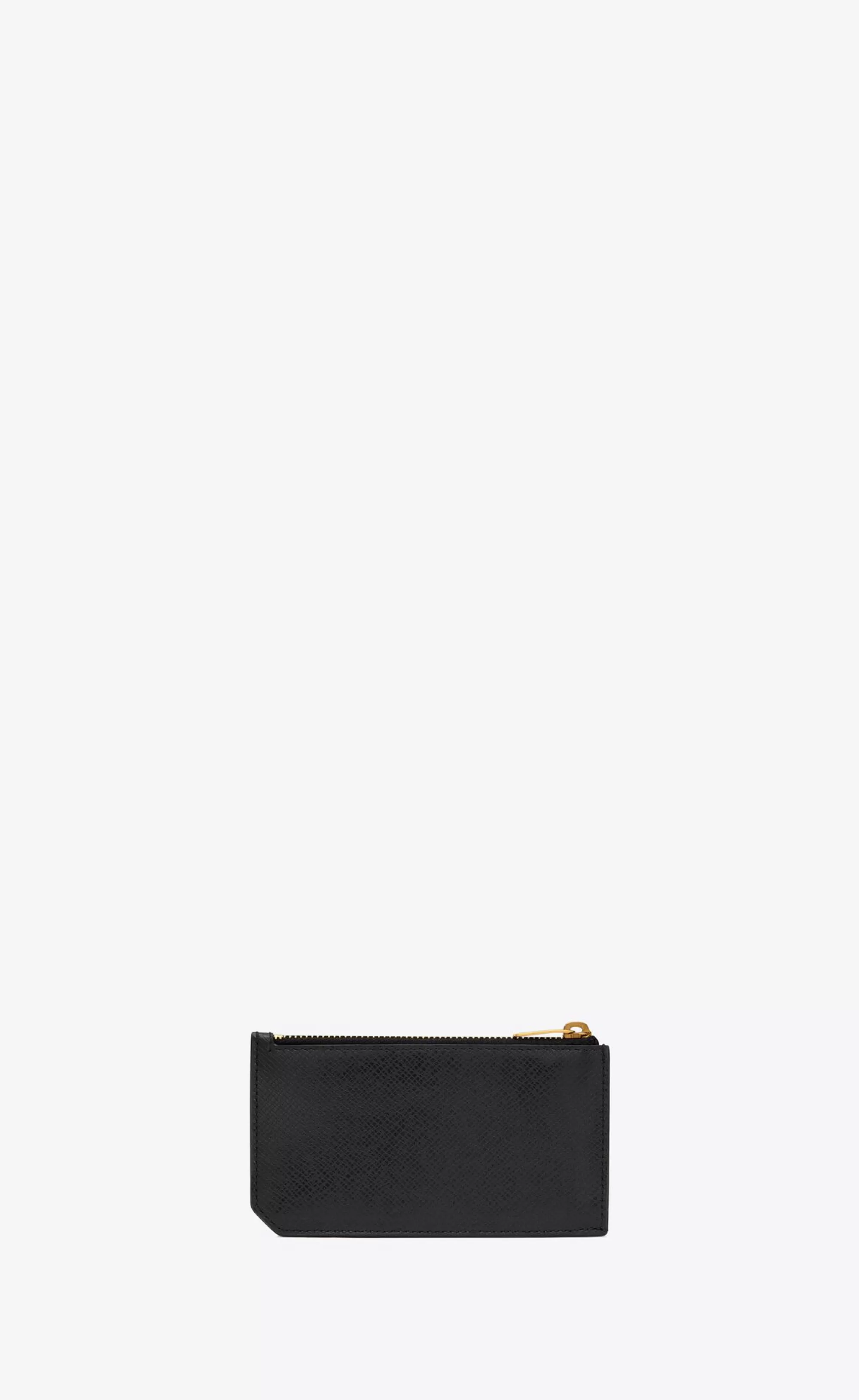 Saint Laurent CARD CASES^ Paris FRAGMENTS Zip Card Case In Coated Bark Leather | | YSL.com