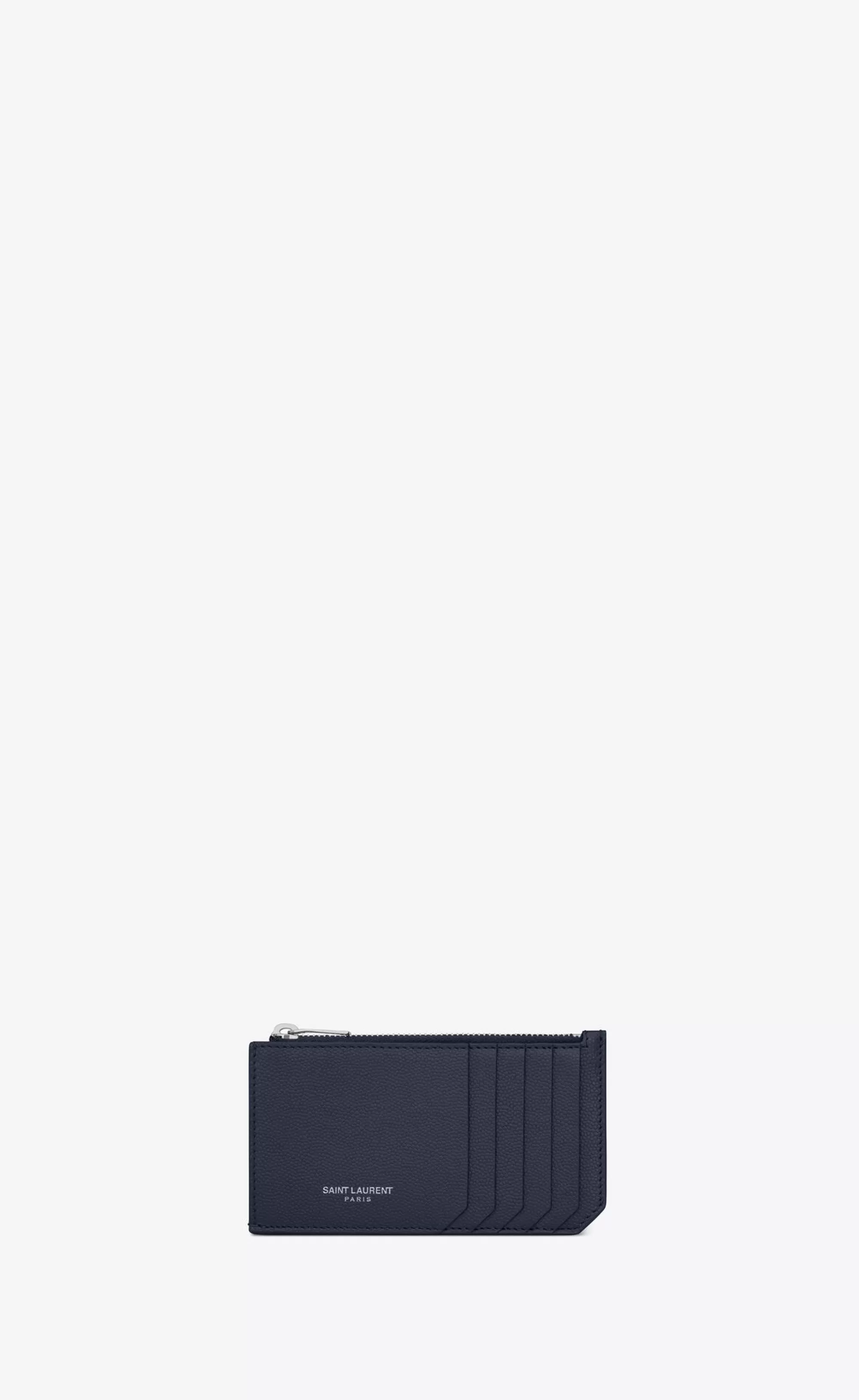 Saint Laurent CARD CASES^ Paris FRAGMENTS Zip Card Case In Grain De Poudre Embossed Leather | | YSL.com