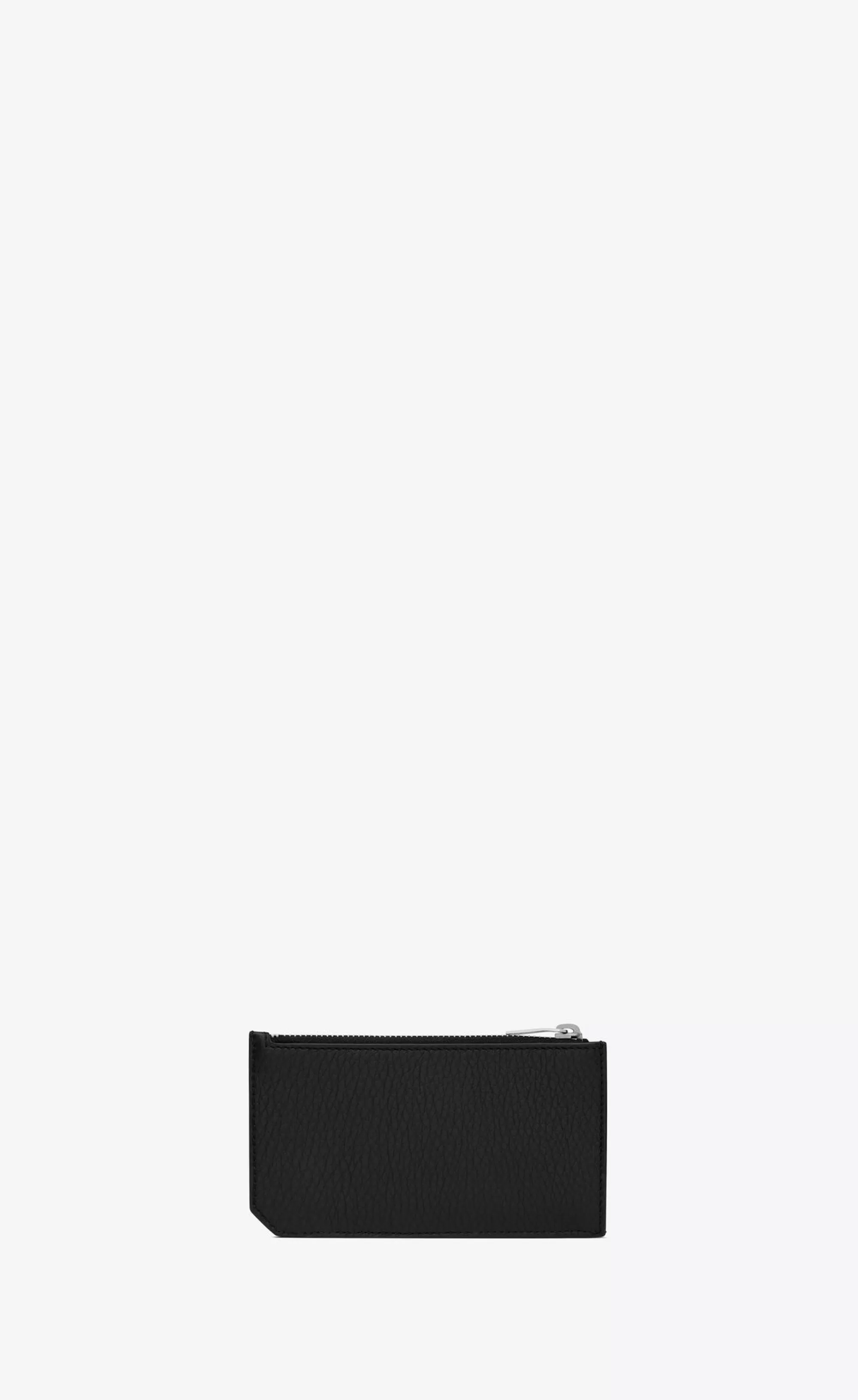 Saint Laurent CARD CASES^ Paris FRAGMENTS Zip Card Case In Grained Leather | | YSL.com