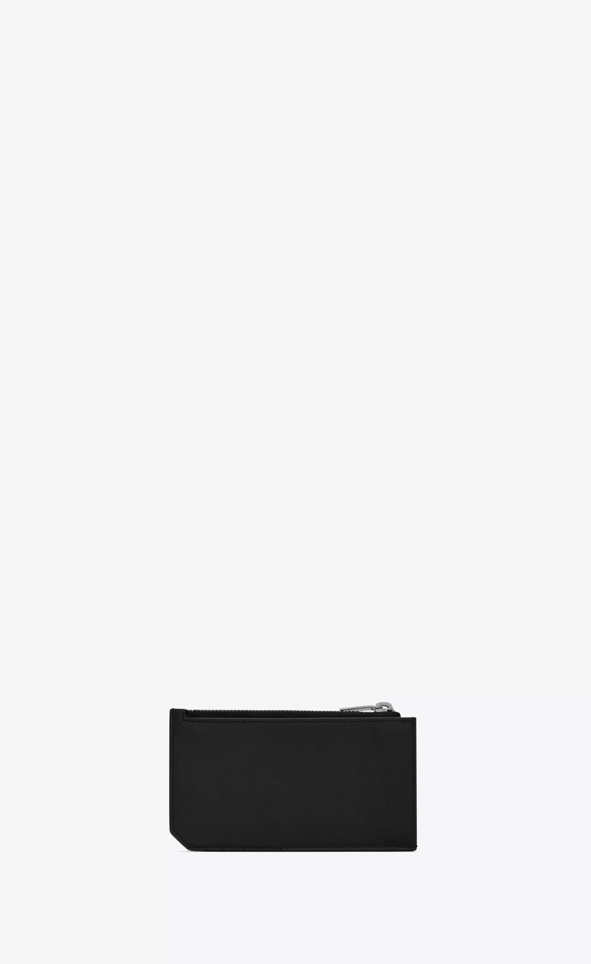 Saint Laurent CARD CASES^ PARIS Fragments Zipped Card Case In Grain De Poudre Embossed Leather | | YSL.com