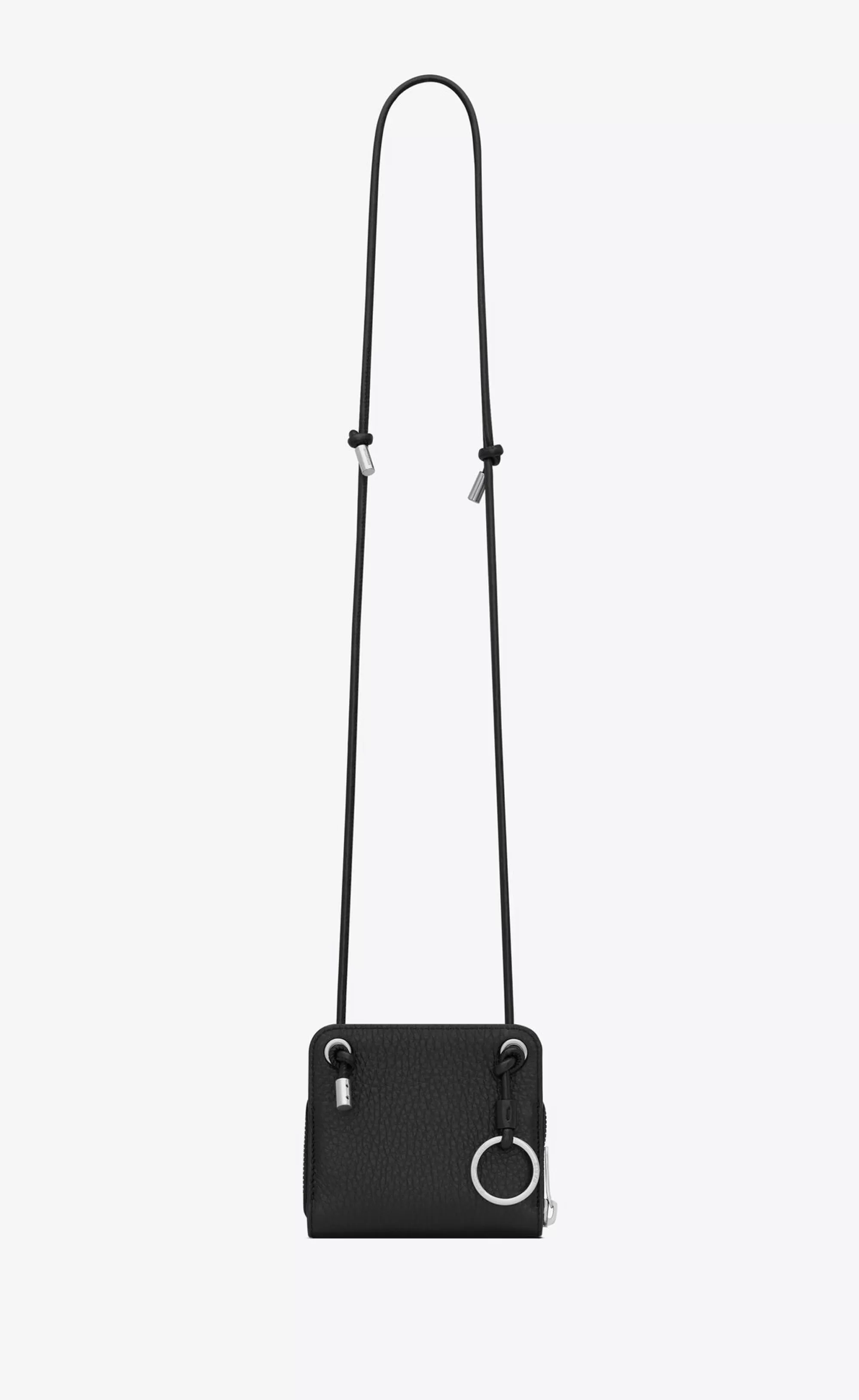 Saint Laurent OTHER ACCESSORIES^ PARIS Lanyard Wallet In Grained Leather | | YSL.com