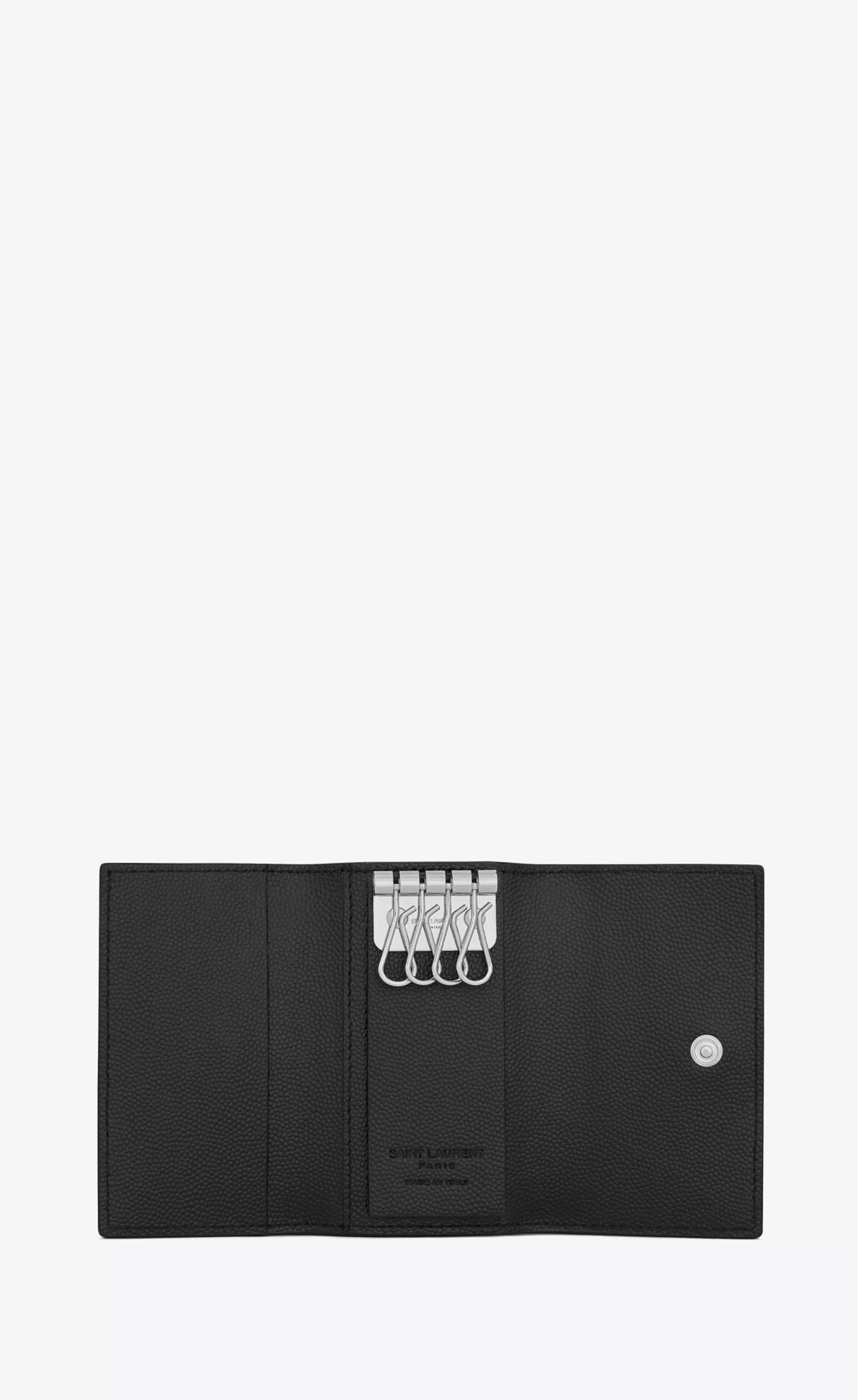 Saint Laurent OTHER ACCESSORIES^ PARIS SLIM KEYCASE IN GRAIN DE POUDRE EMBOSSED LEATHER | | YSL.com