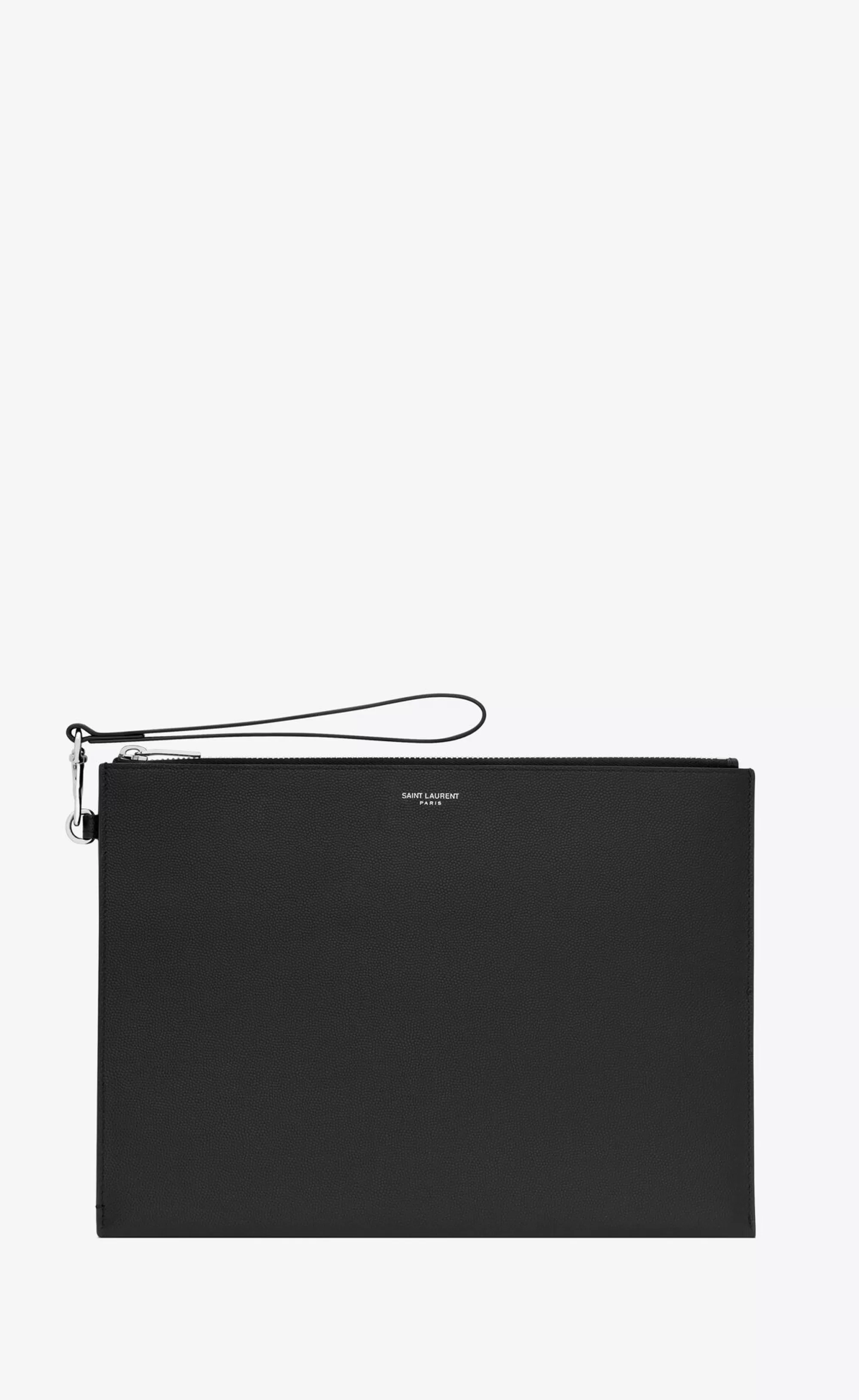 Saint Laurent POUCHES^ Paris Zipped Tablet Holder In Grain De Poudre-embossed Leather | | YSL.com