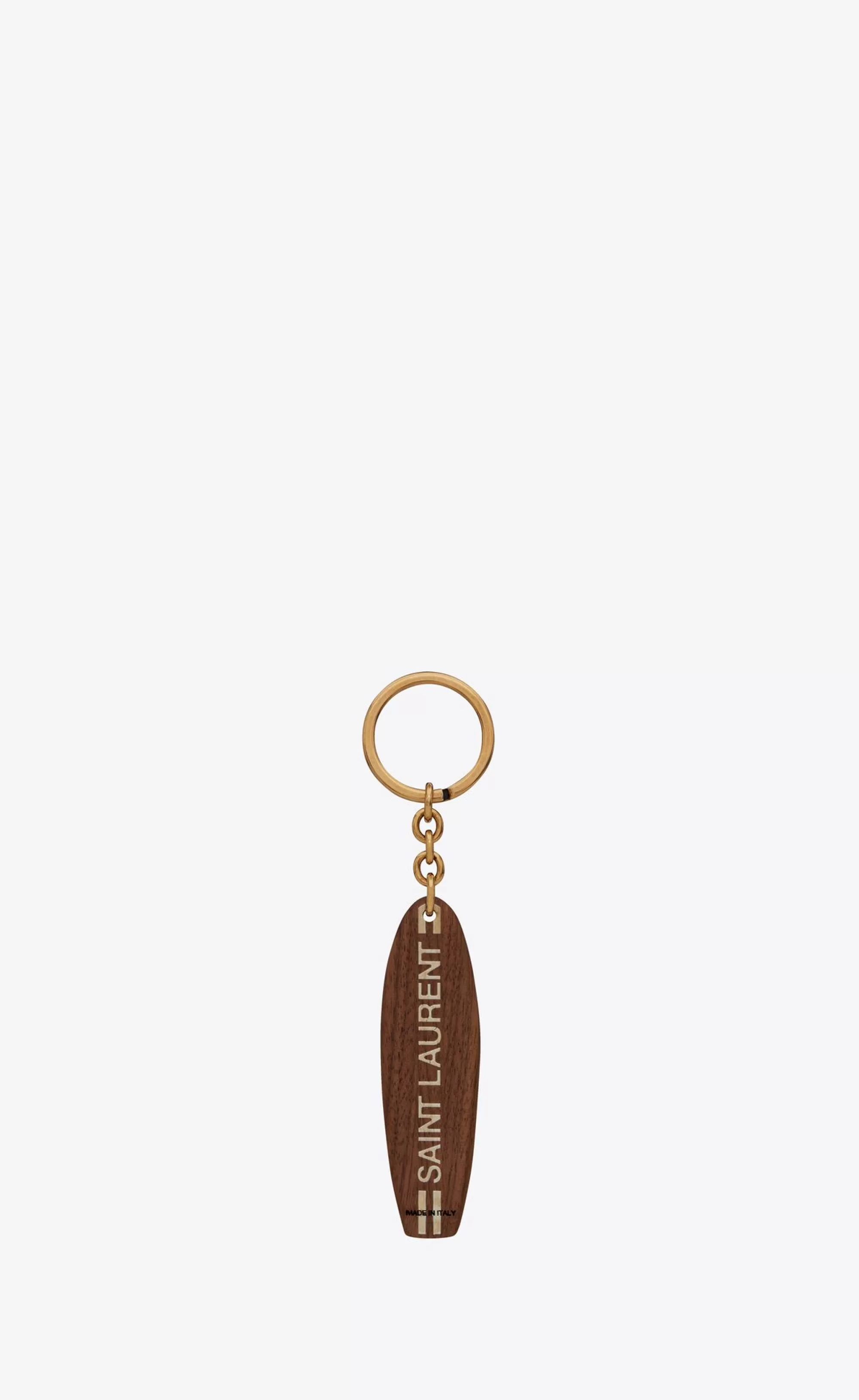 Women Saint Laurent OTHER ACCESSORIES | SMALL ACCESSORIES^ SURF KEYRING IN WOOD | | YSL.com