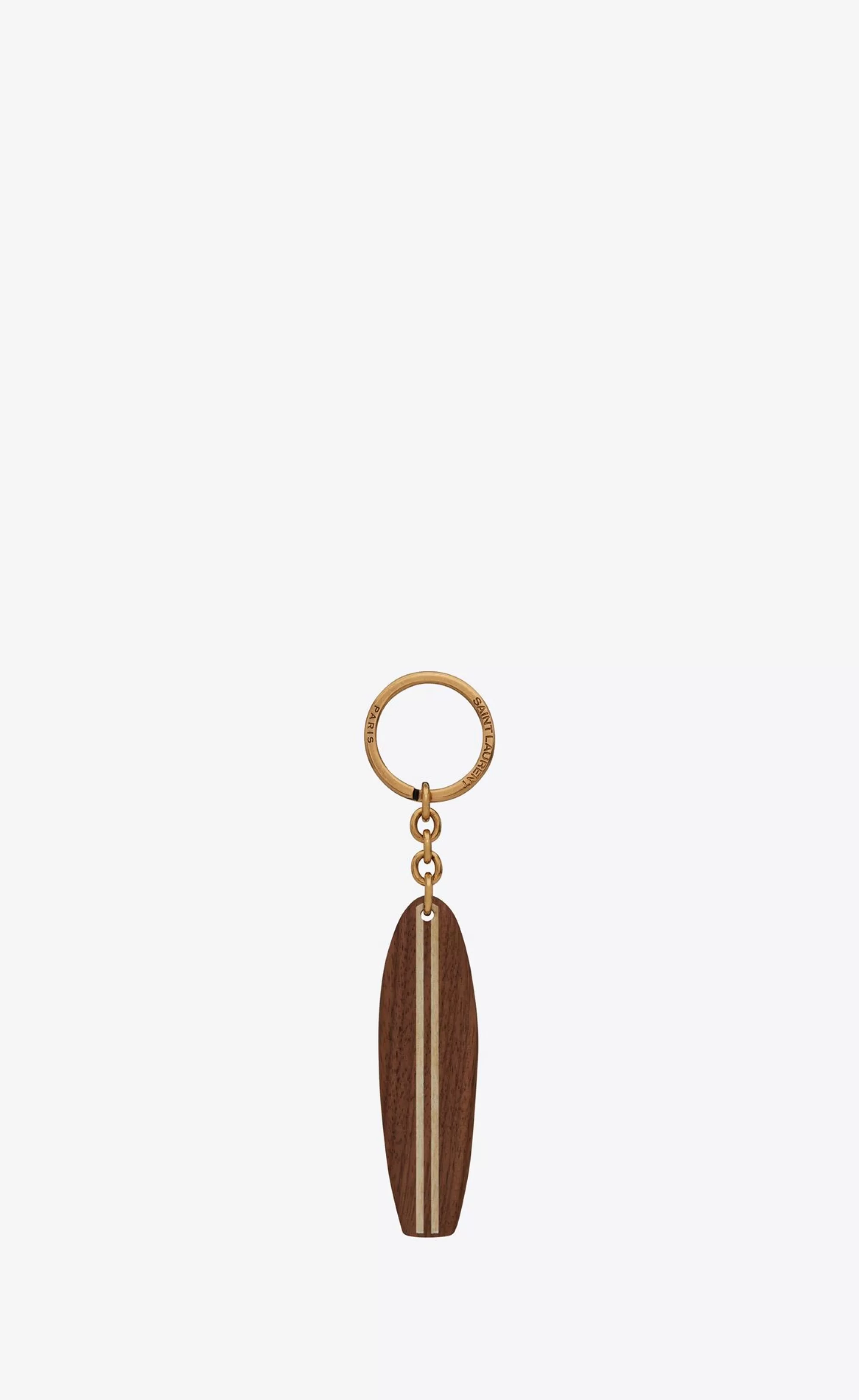 Women Saint Laurent OTHER ACCESSORIES | SMALL ACCESSORIES^ SURF KEYRING IN WOOD | | YSL.com