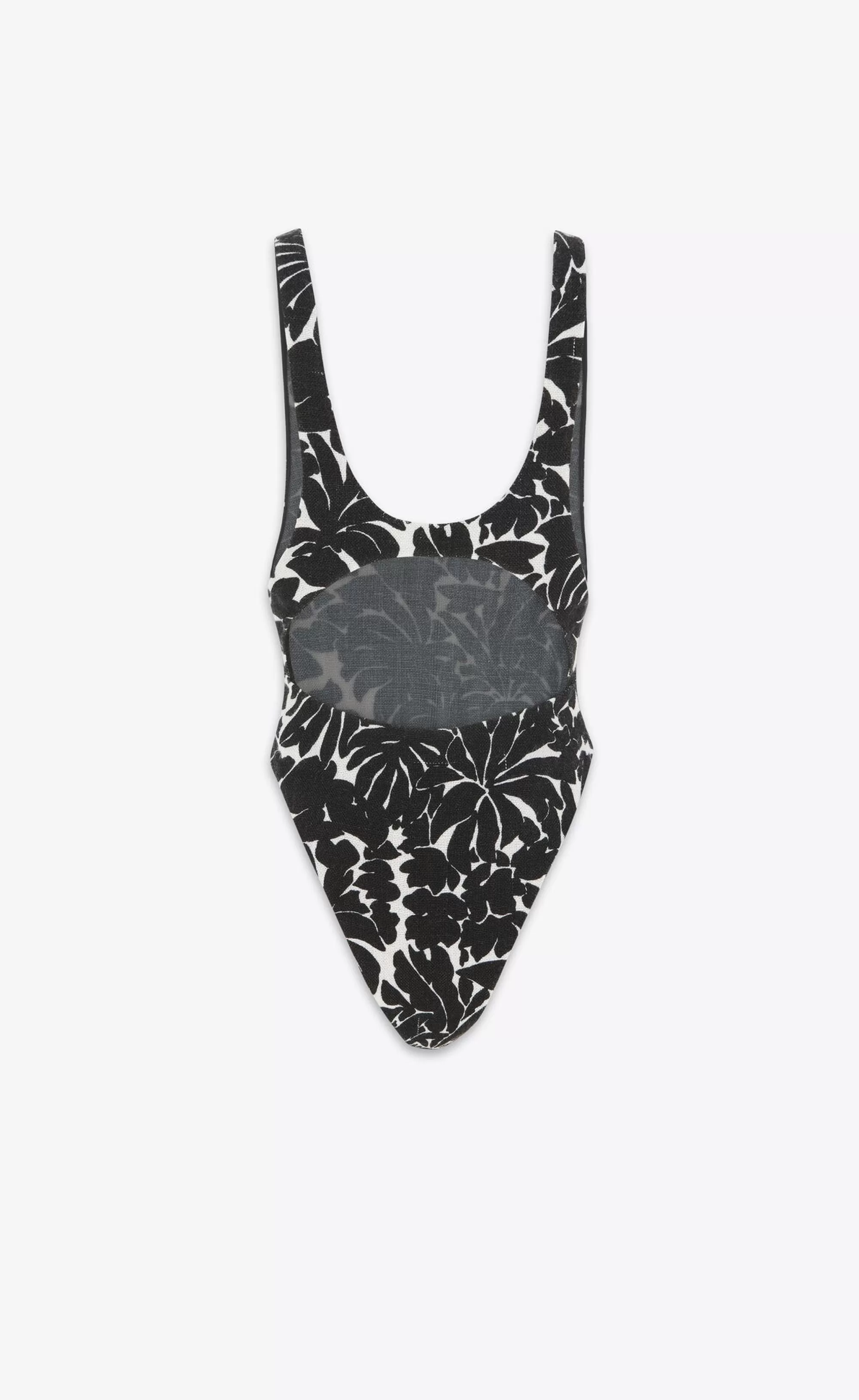 Women Saint Laurent LINGERIE AND SWIMWEAR^Scoop-neck Bodysuit In Palm Jersey | | YSL.com