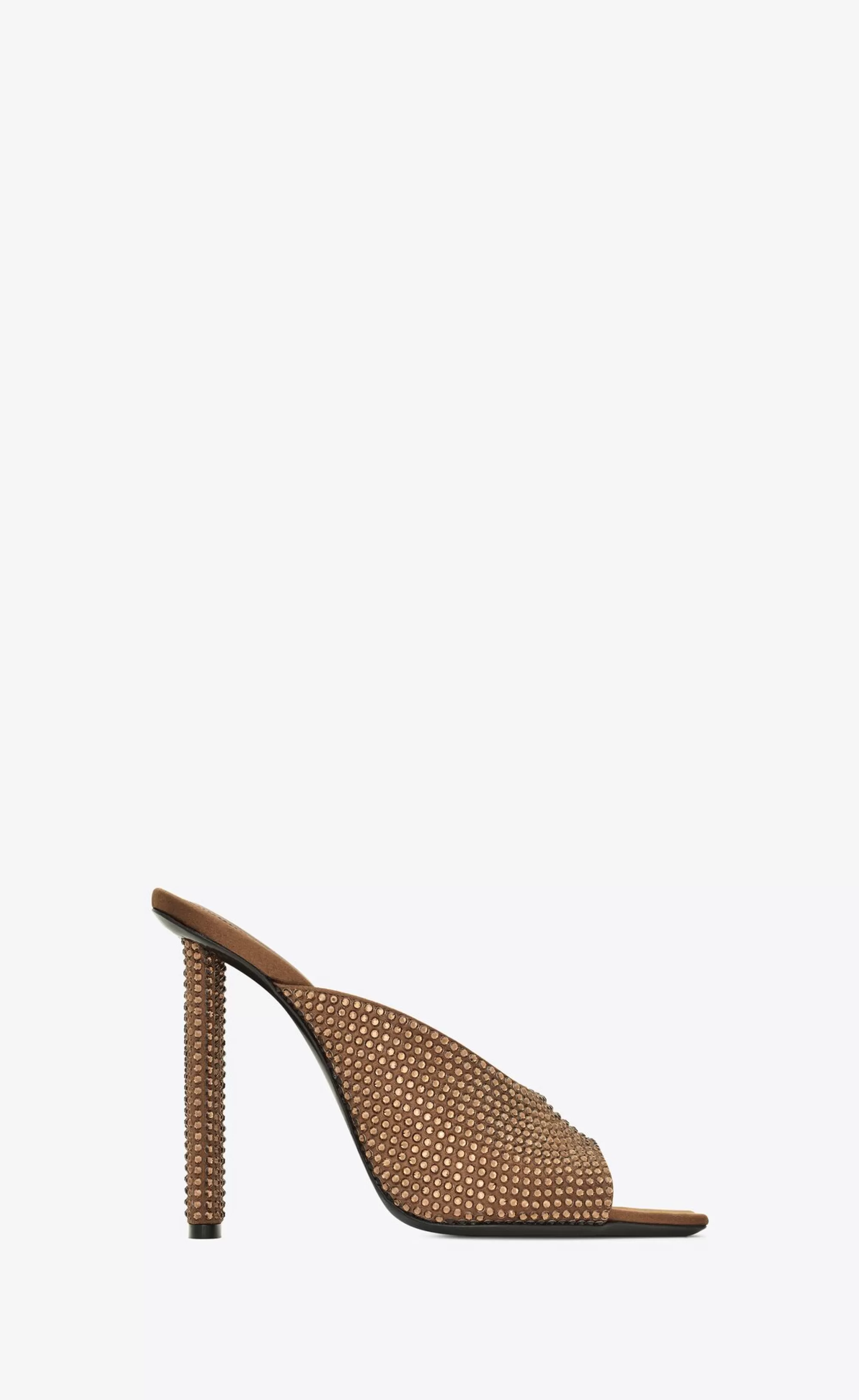 Women Saint Laurent MULES^SEPT Mules In Satin Crepe And Rhinestones | | YSL.com