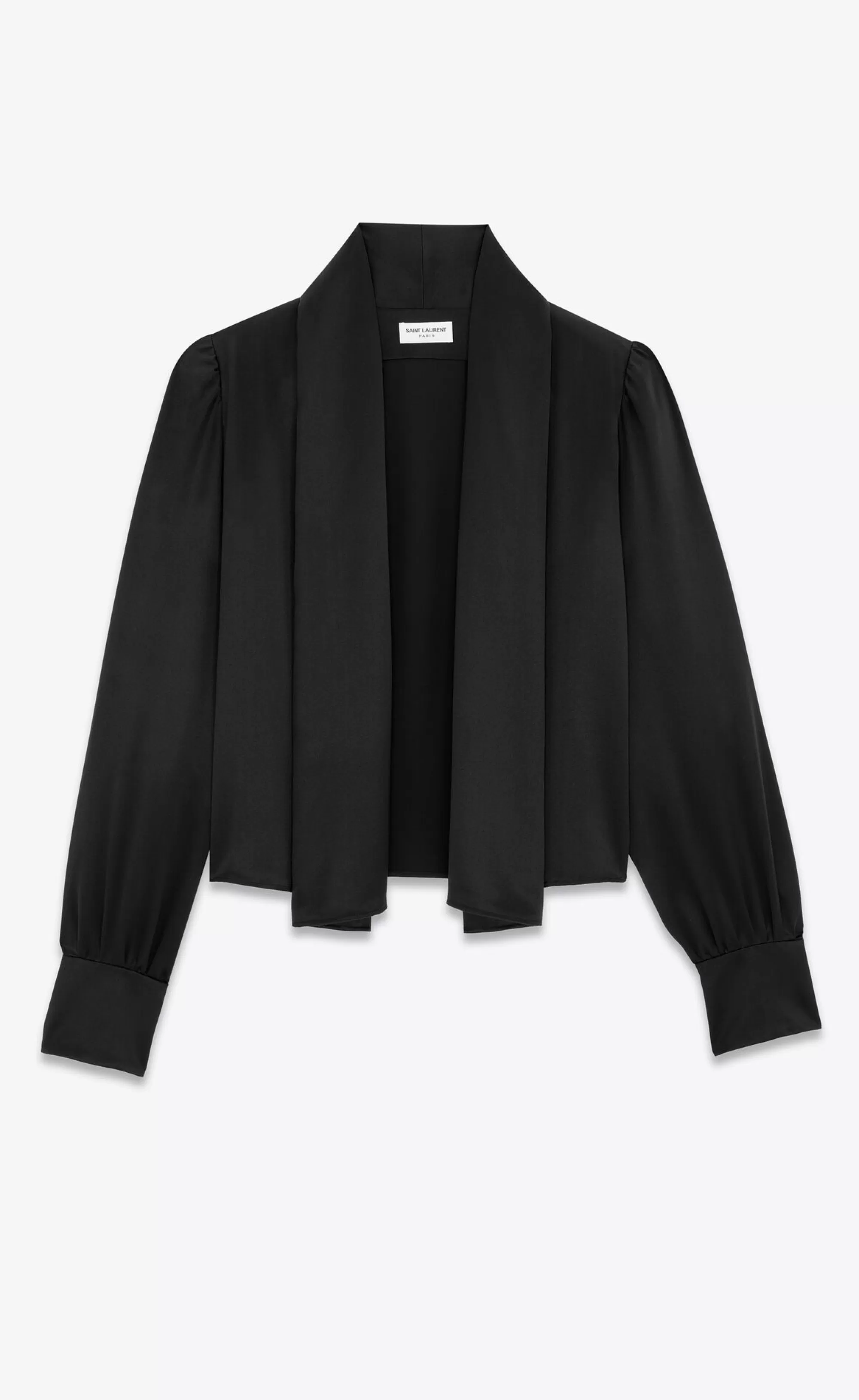 Saint Laurent ALL READY TO WEAR^Shawl Blouse In Silk Satin Crepe | | YSL.com