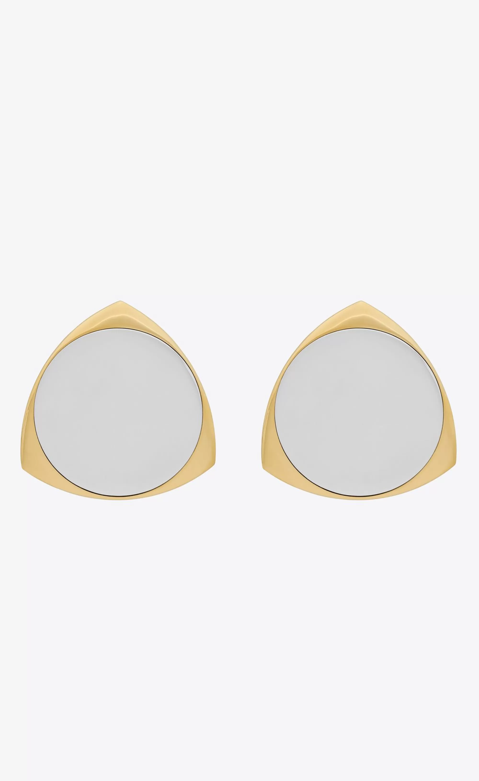 Women Saint Laurent EARRINGS^Shield Earrings In Metal | | YSL.com