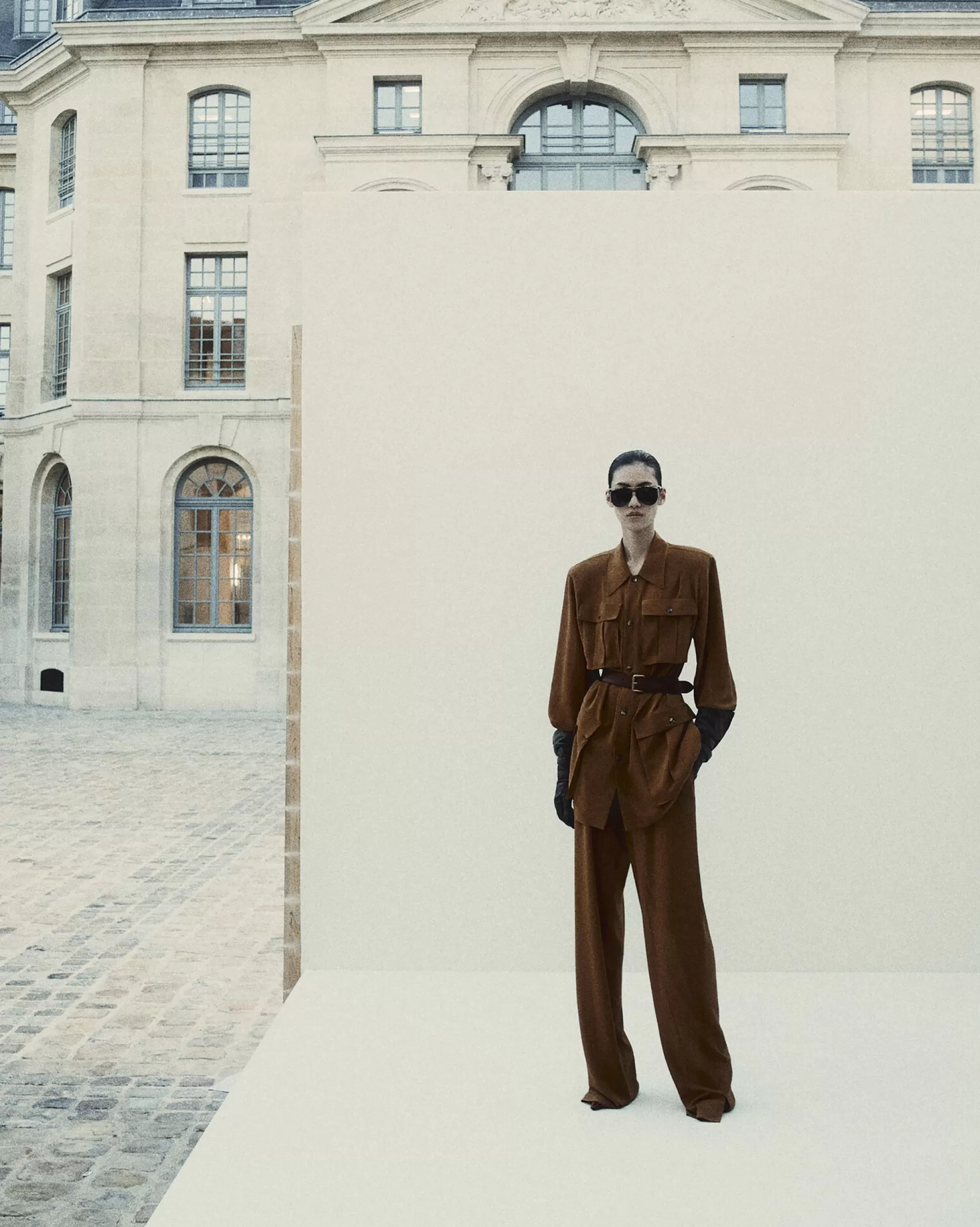 Women Saint Laurent JUMPSUITS^Shirt And Pants Set In Silk Crepe Muslin | | YSL.com