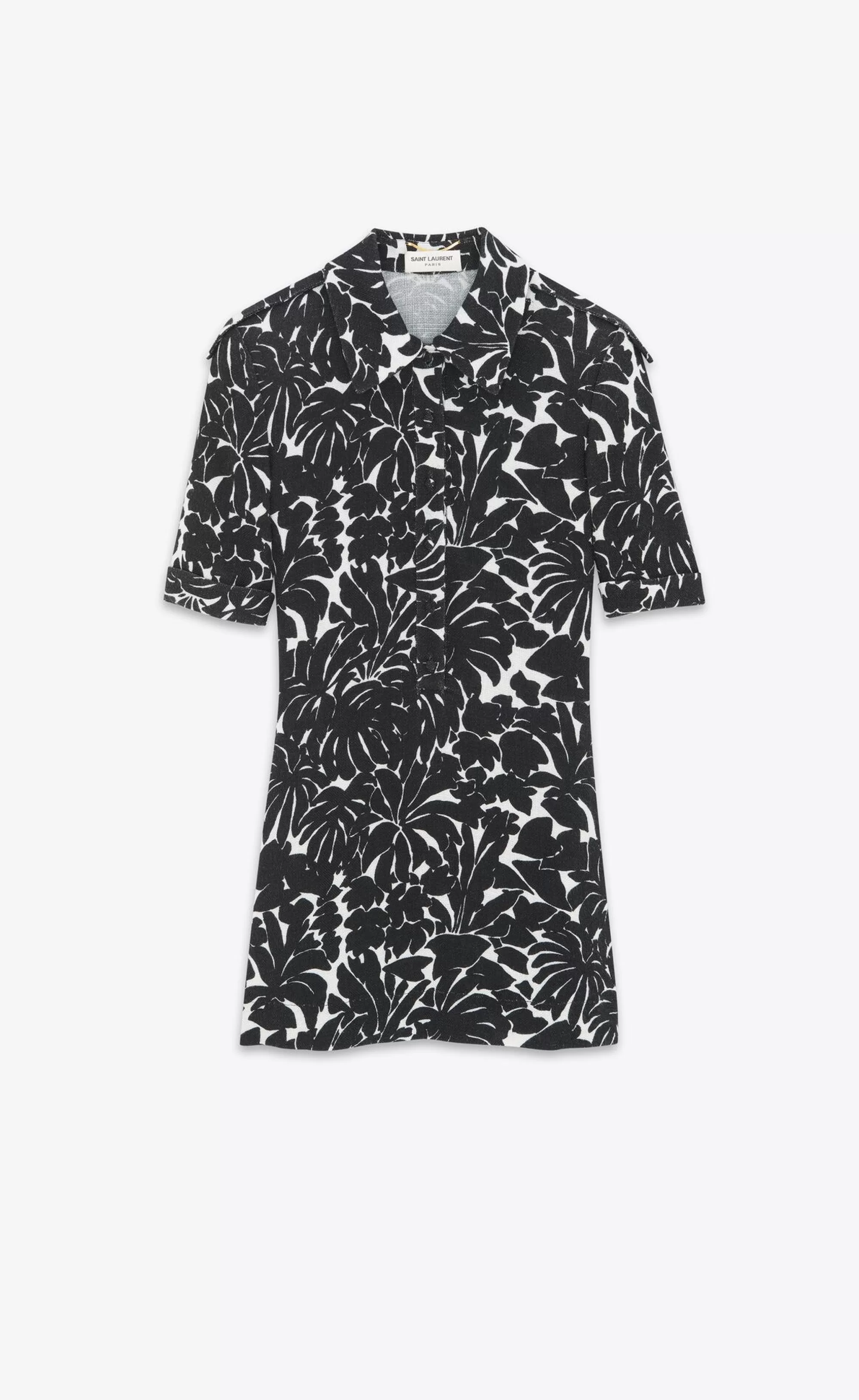 Women Saint Laurent DRESSES^Shirt Dress In Palm Jersey | | YSL.com