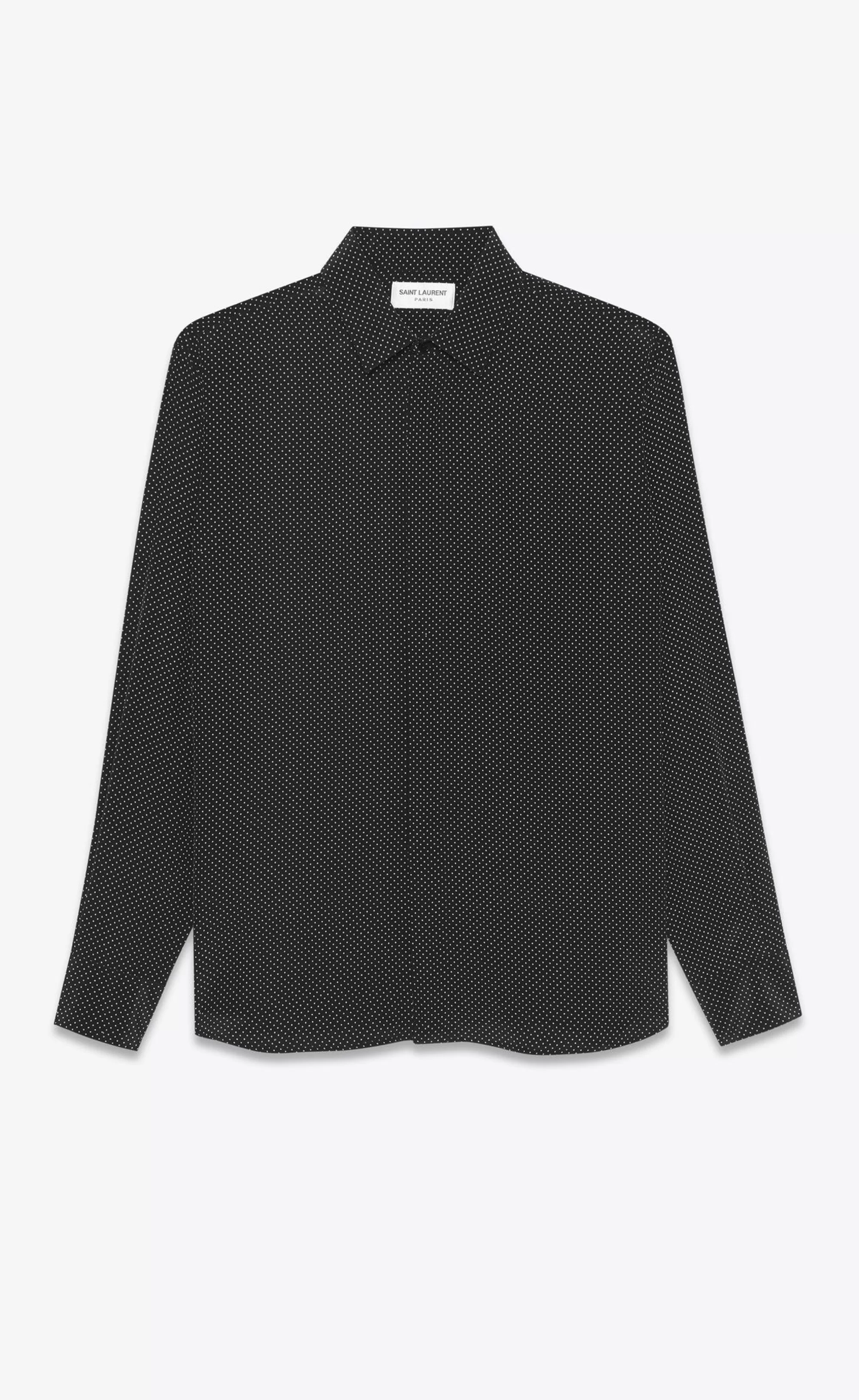 Saint Laurent ALL READY TO WEAR | SHIRTS^Shirt In Dotted Crepe De Chine | | YSL.com