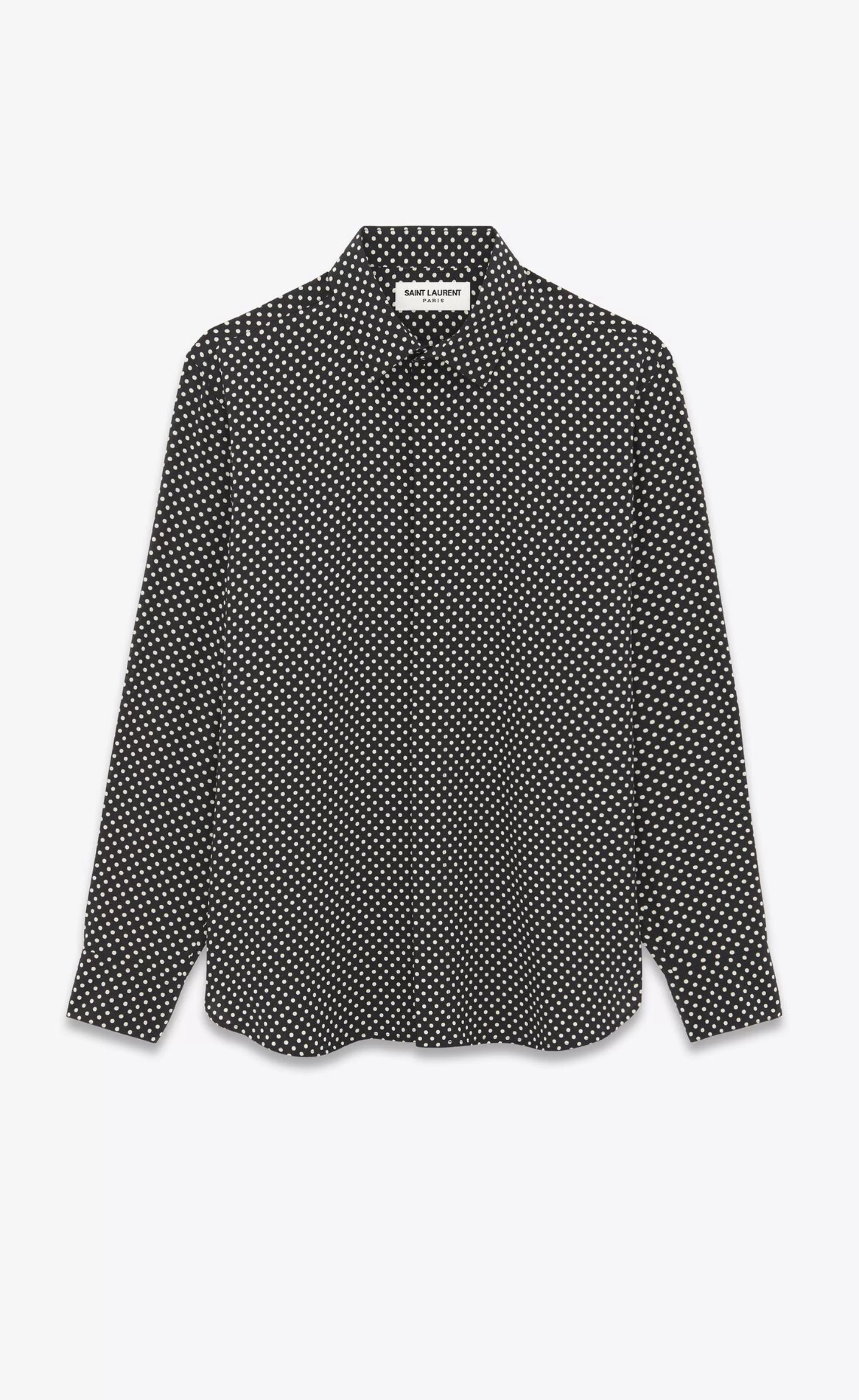 Saint Laurent ALL READY TO WEAR | SHIRTS^SHIRT In Dotted Crepe De Chine | | YSL.com