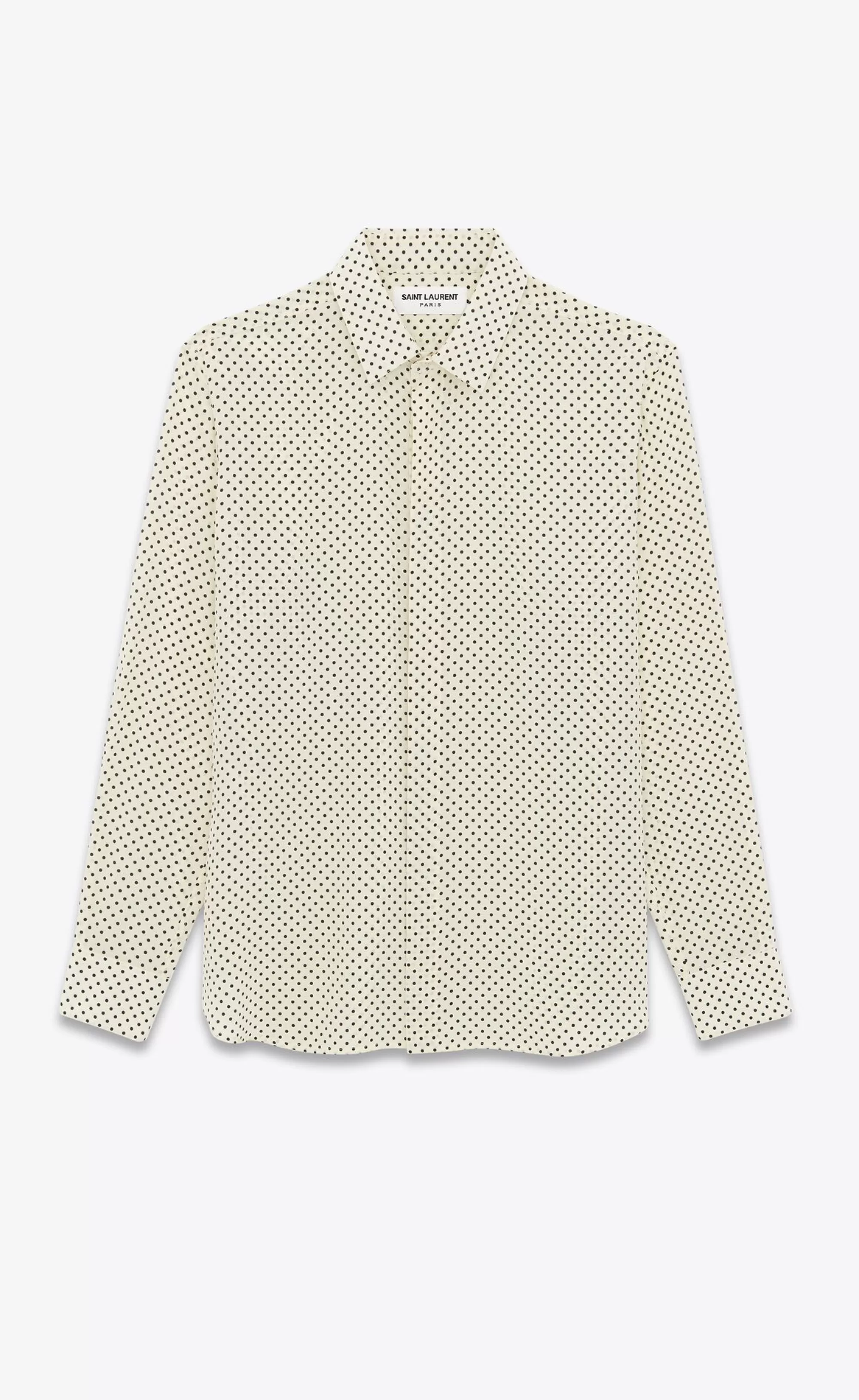 Saint Laurent ALL READY TO WEAR | SHIRTS^SHIRT In Dotted Crepe De Chine | | YSL.com