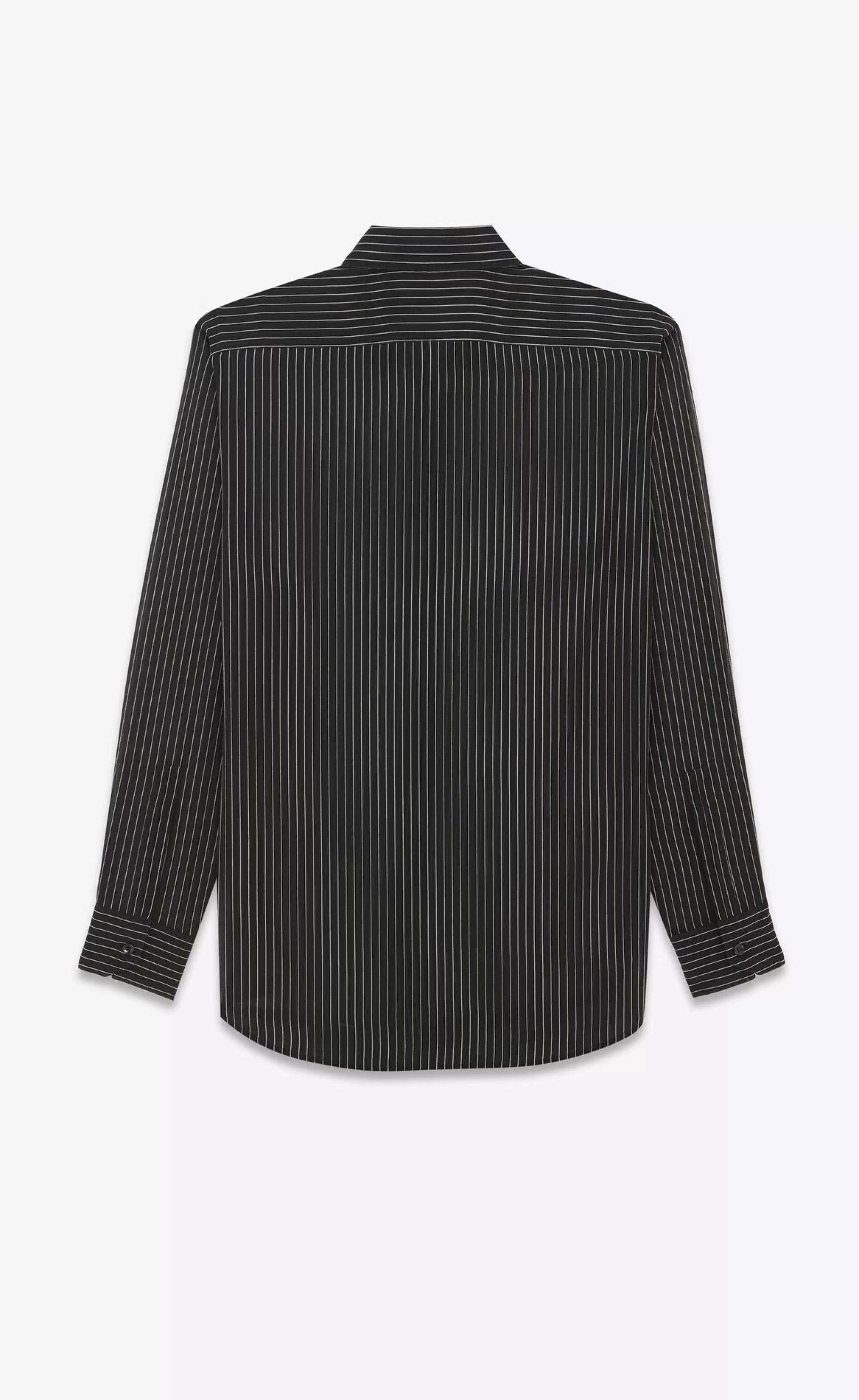 Saint Laurent ALL READY TO WEAR | SHIRTS^Shirt In Pinstripe Silk Georgette | | YSL.com