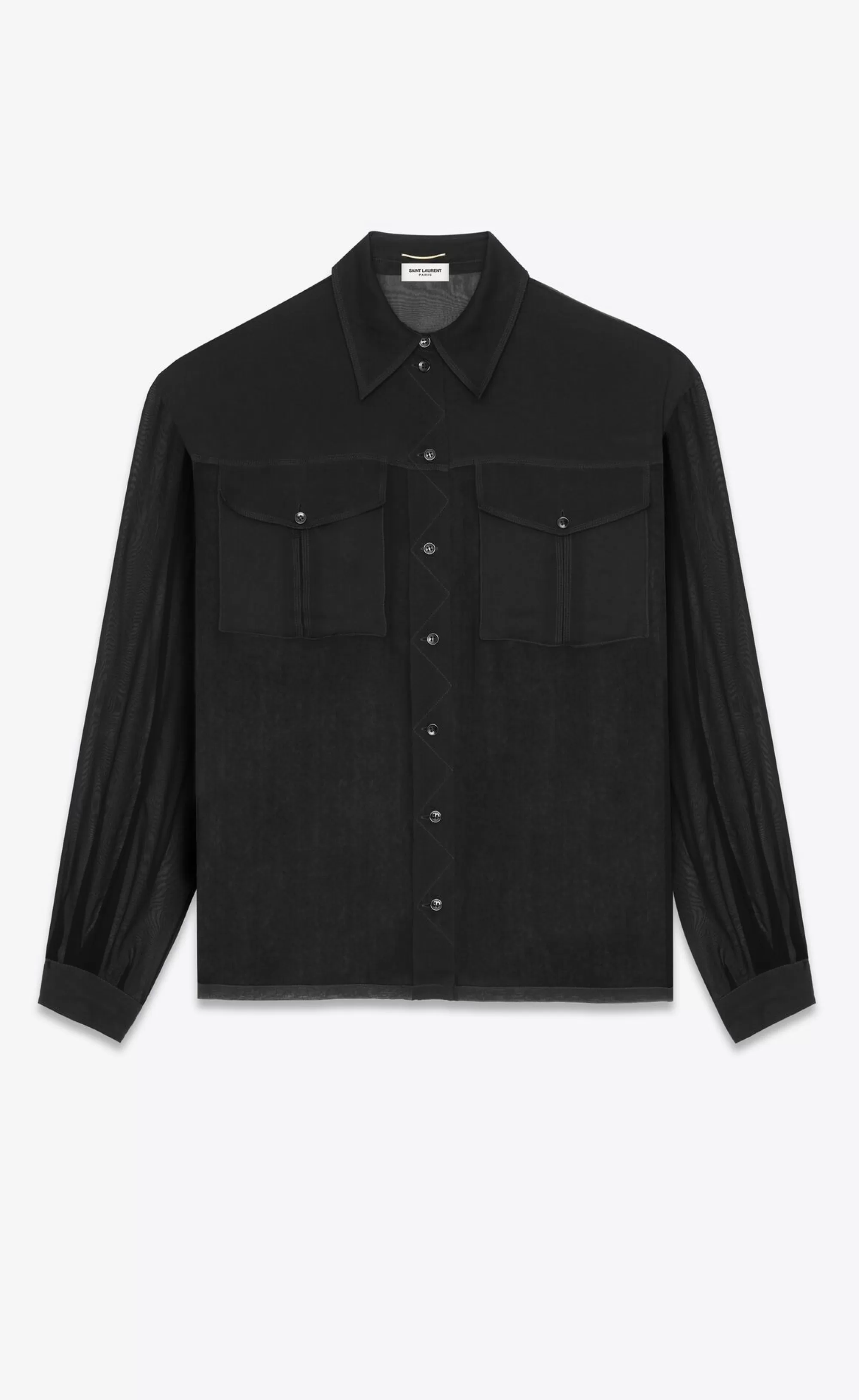 Women Saint Laurent SHIRTS AND TOPS^Shirt In Silk Crepe Muslin | | YSL.com