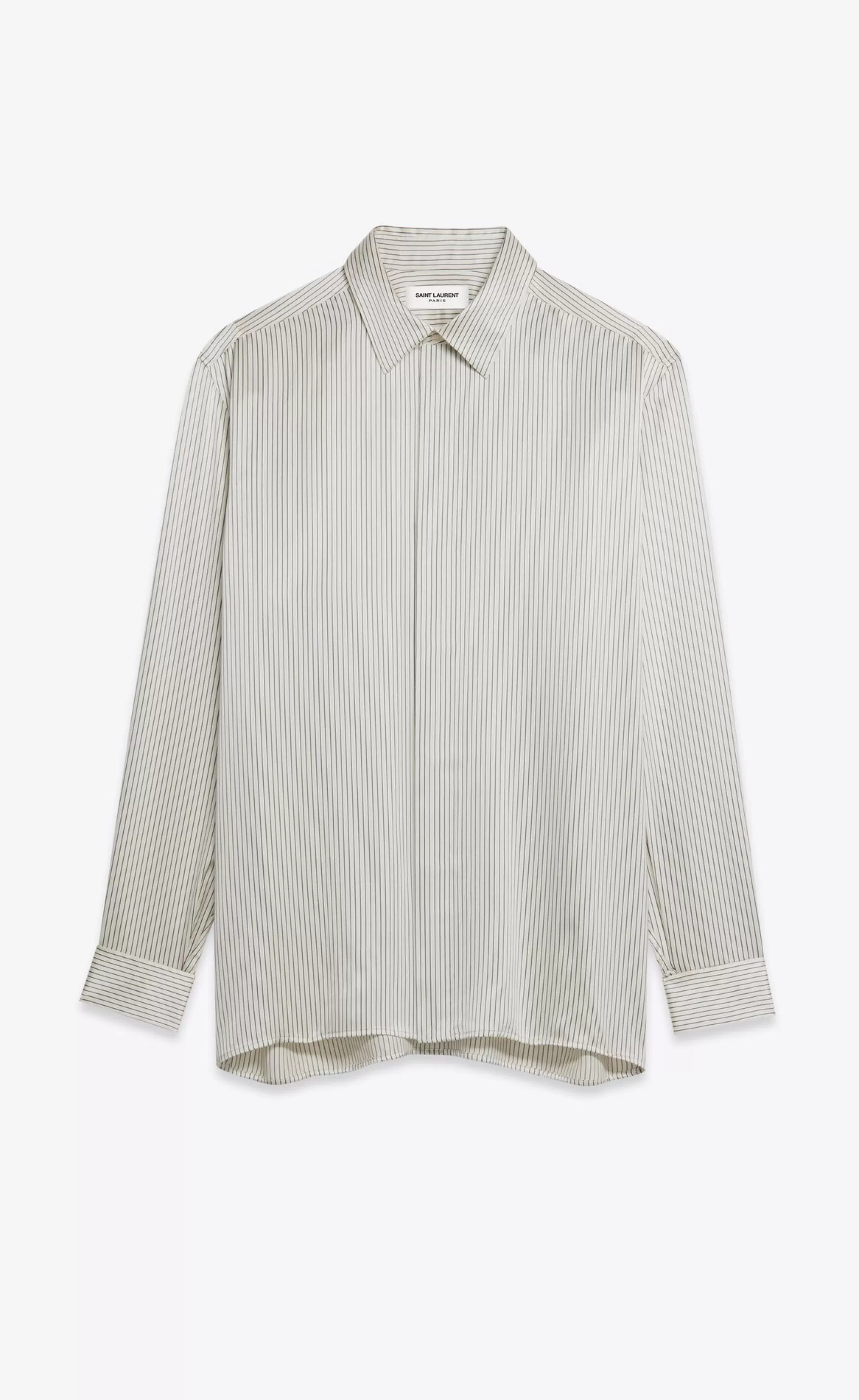 Saint Laurent ALL READY TO WEAR | SHIRTS^Shirt In Striped Silk Satin | | YSL.com