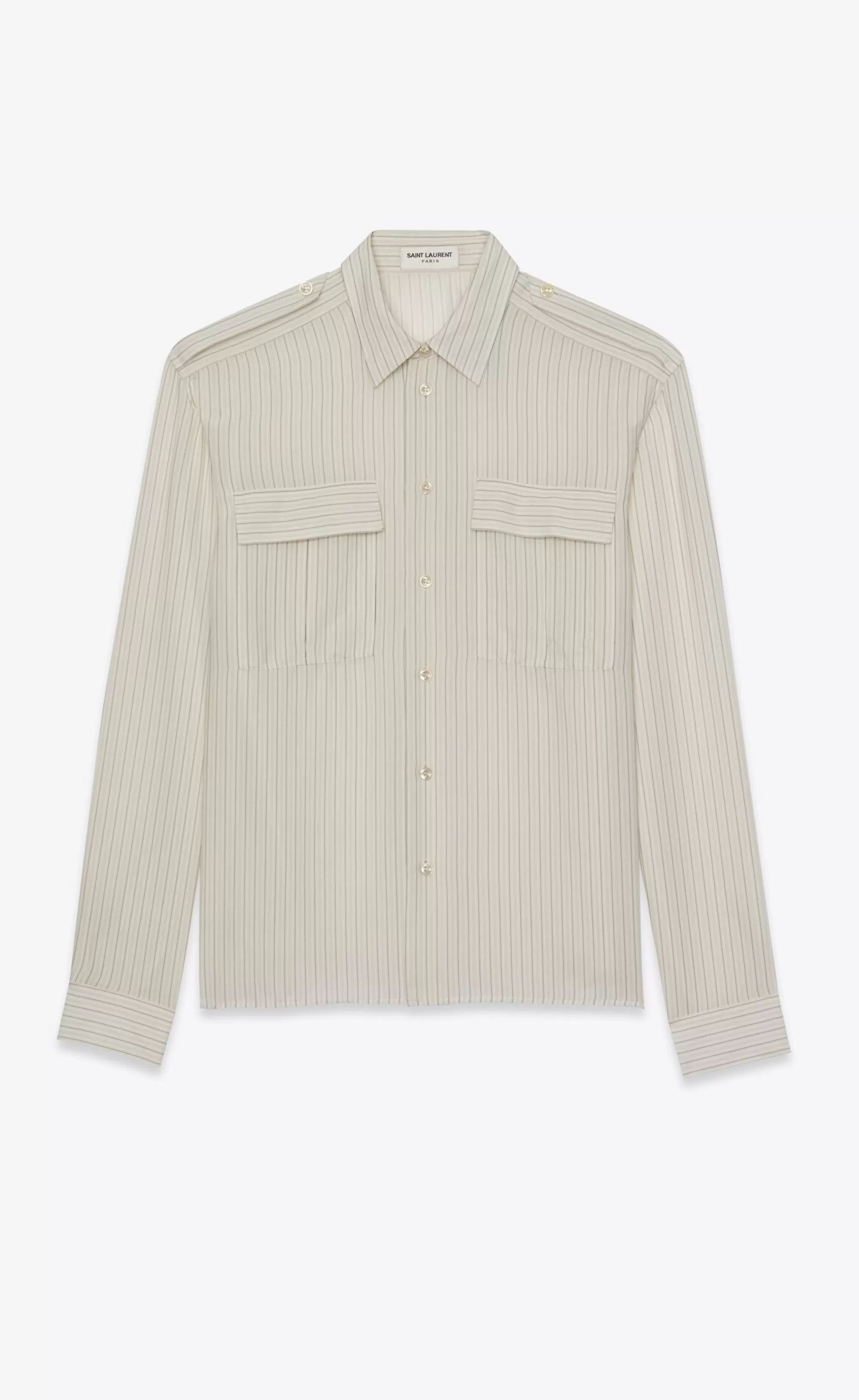 Saint Laurent ALL READY TO WEAR | SHIRTS^Shirt In Striped Silk Satin | | YSL.com