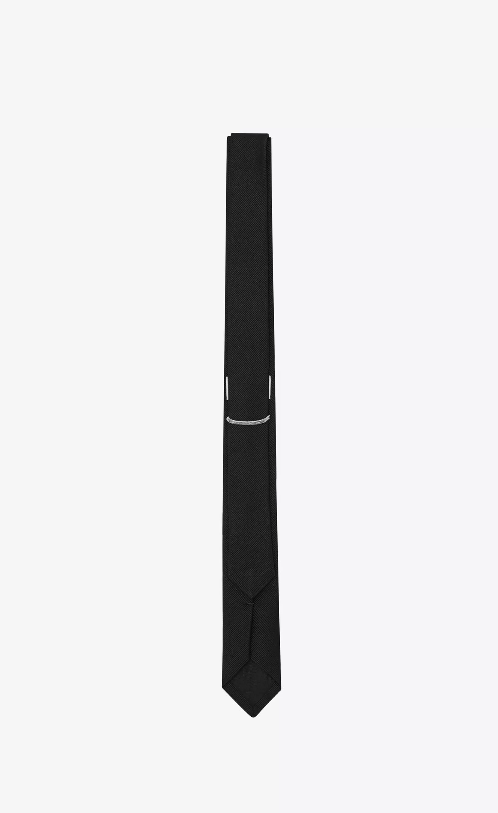 Saint Laurent TEXTILE ACCESSORIES^Signature Evening Skinny Tie In Silk Grosgrain | | YSL.com