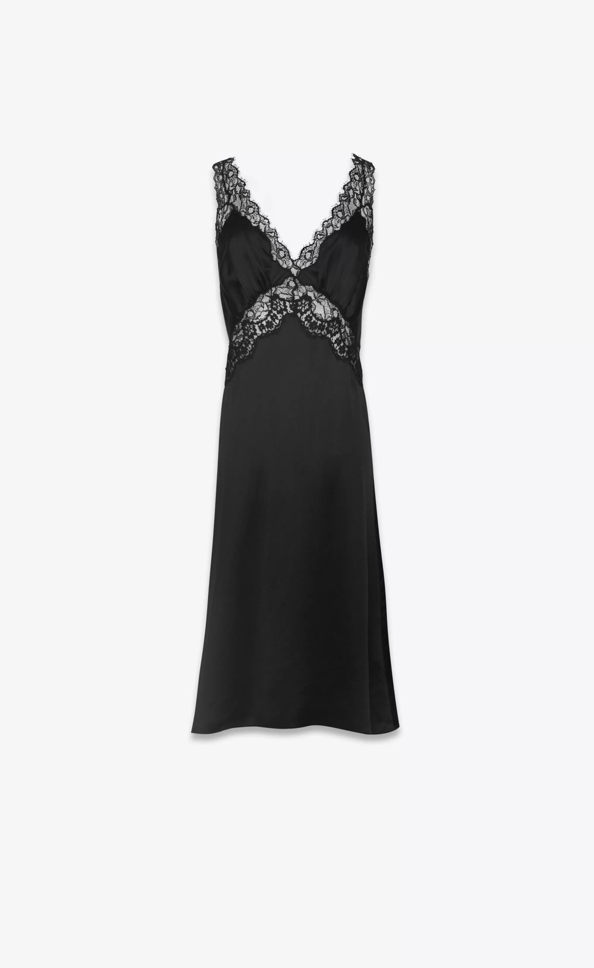 Women Saint Laurent DRESSES^Slip Dress In Silk Satin Crepe | | YSL.com