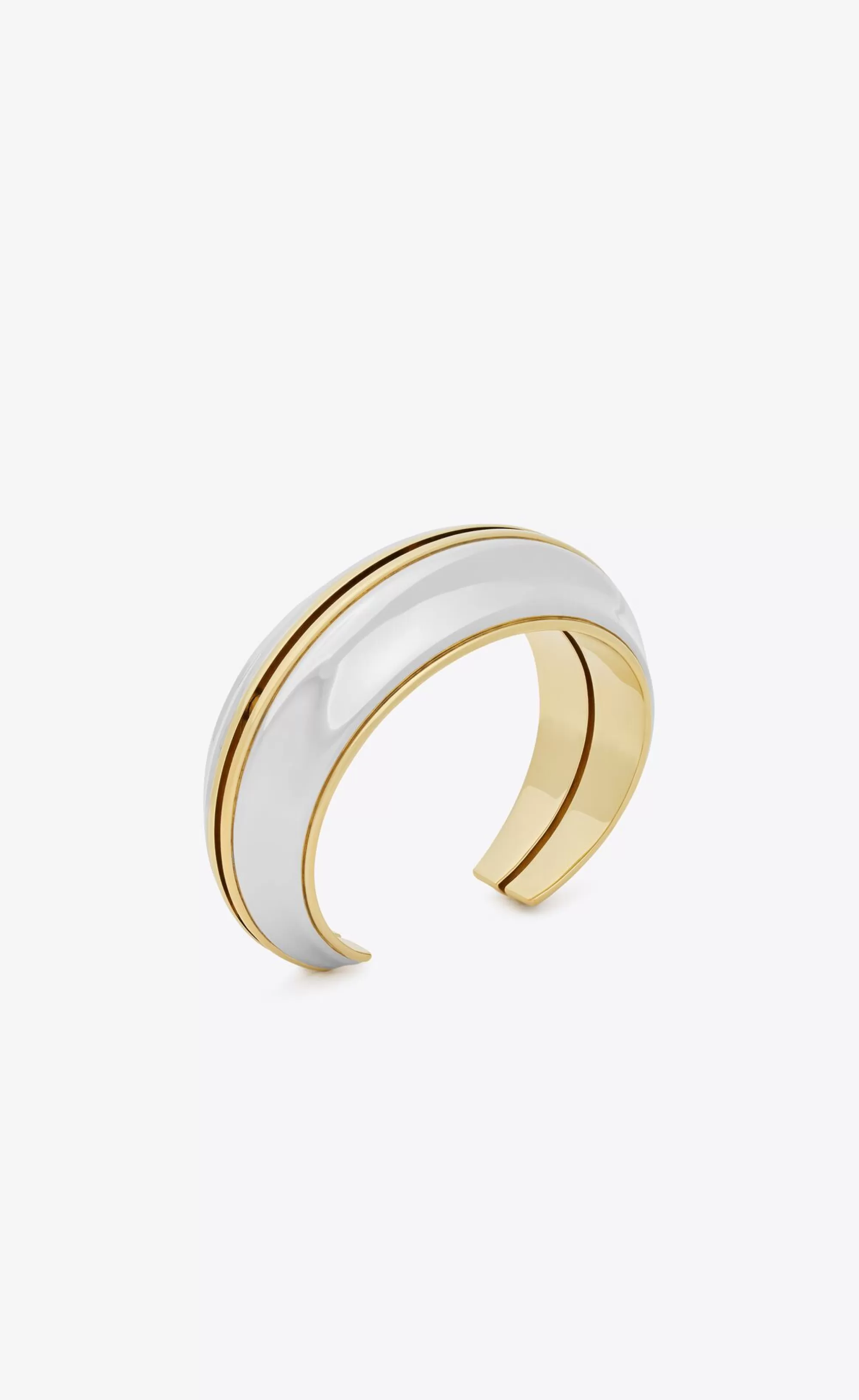 Women Saint Laurent CUFFS AND BRACELETS^Split Dome Cuff In Metal | | YSL.com