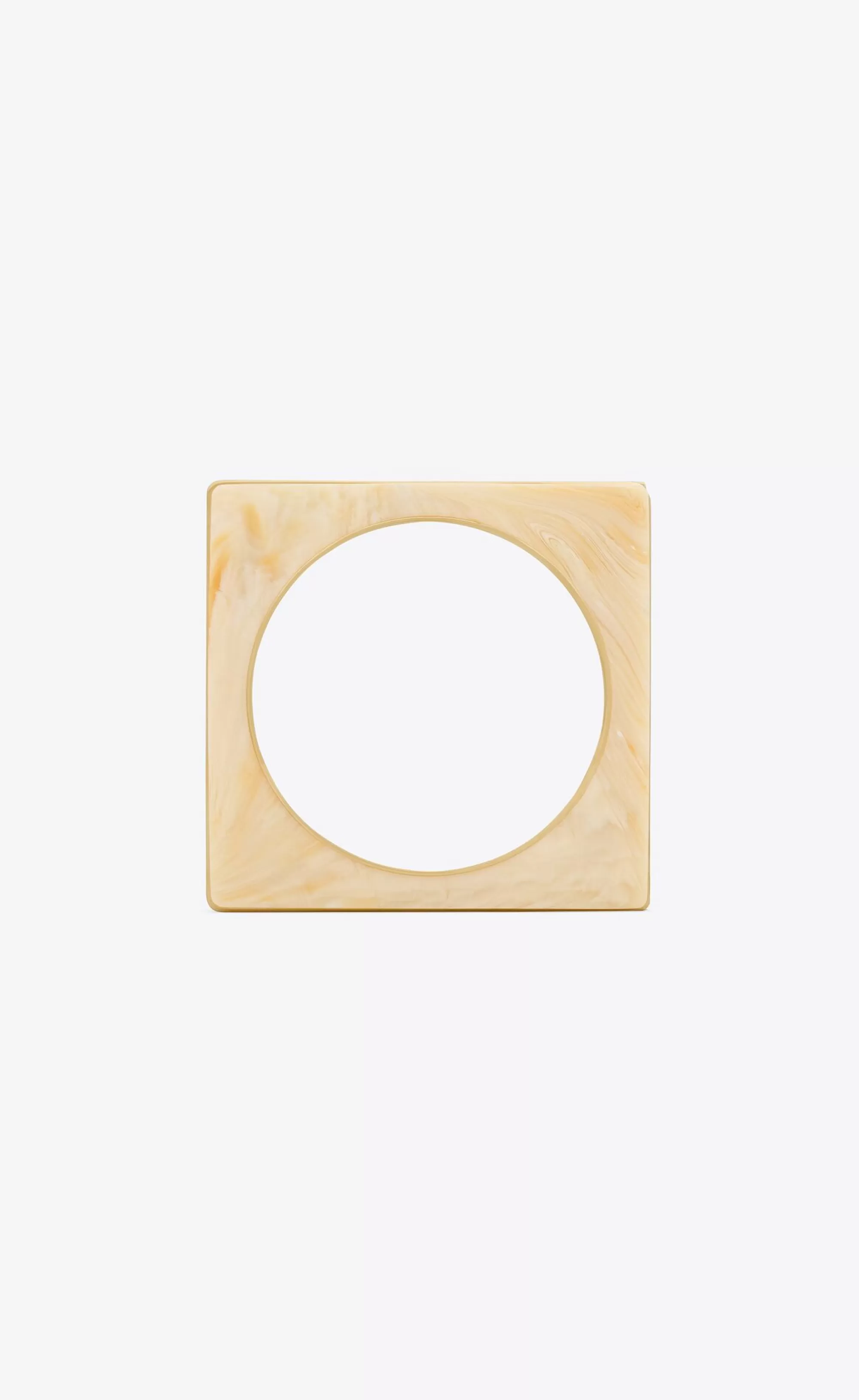 Women Saint Laurent CUFFS AND BRACELETS^Split Square Bangle In Resin And Metal | | YSL.com