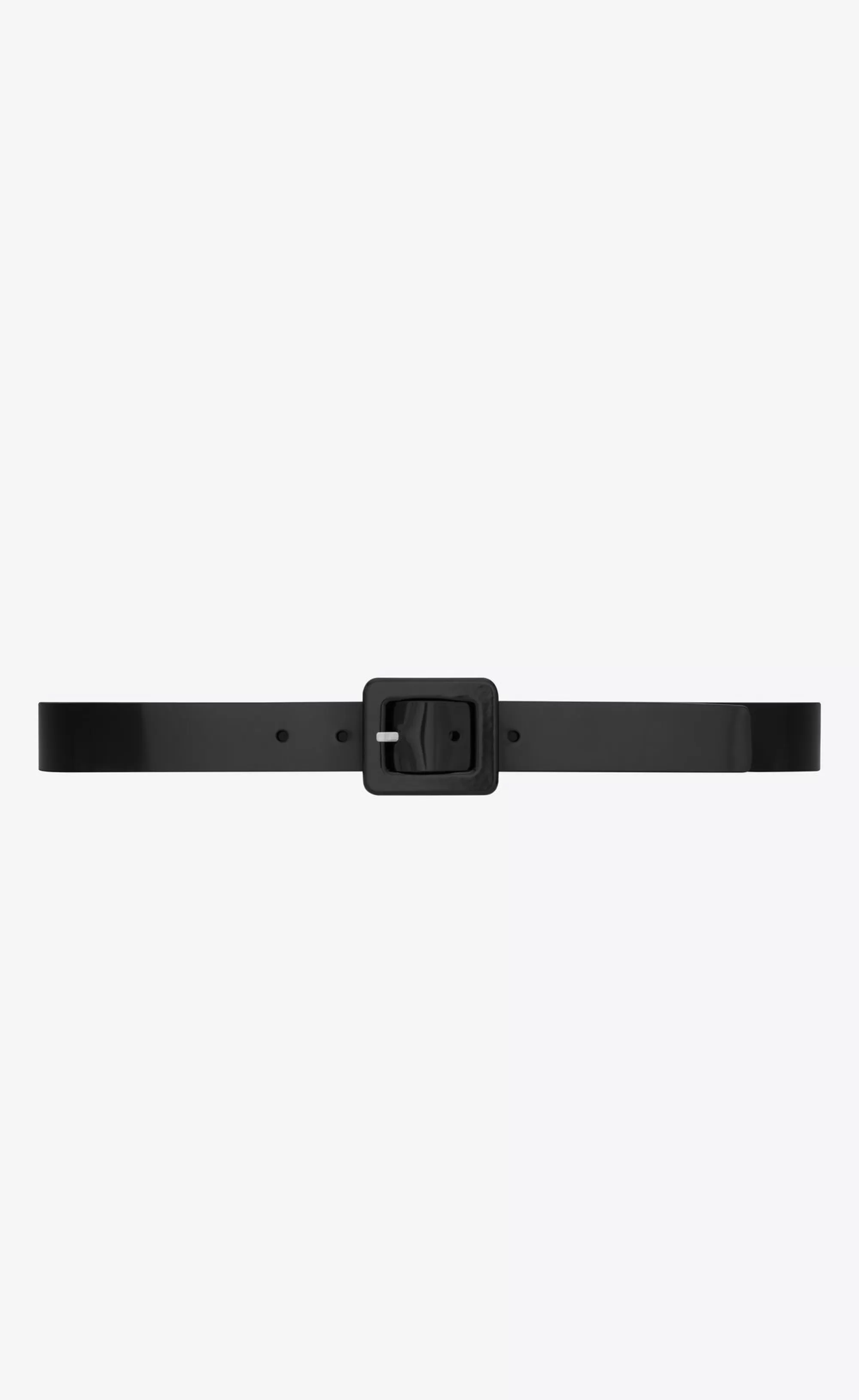 Saint Laurent BELTS^Square Buckle Belt In Shiny Leather | | YSL.com